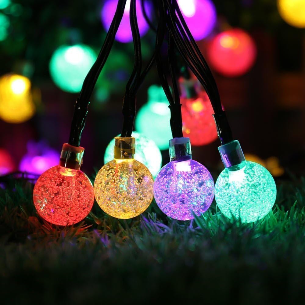 Solar String Lights, Small Crystal Ball Light,Outdoor String Light 60 Led 40Ft 8 Lighting Modes Waterproof Solar Powered Patio S