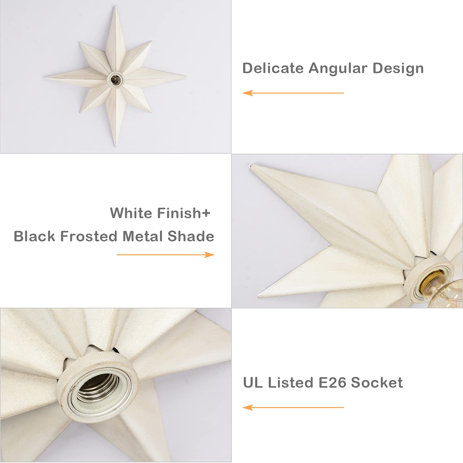 Airposta 16 Inch Flush Mount Ceiling Light, Modern Farmhouse Style, Metal, Farmhouse White, Model b83ab06a-add8-443c-aacb-4bad84b5