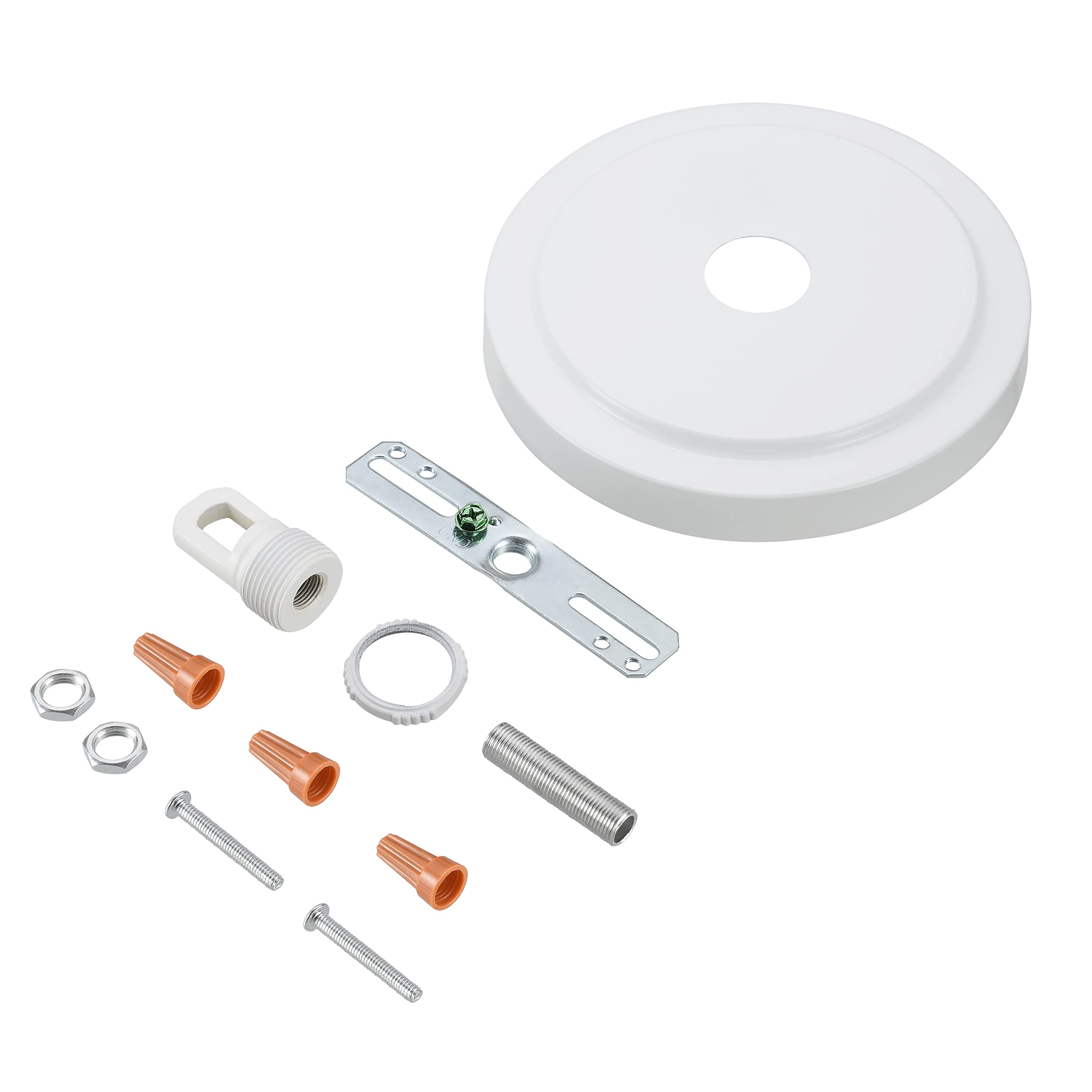 Aspen Creative 21508-21, Transitional Chandelier & Light Fixture Canopy Kit w/Collar Loop, Matte White, 5-1/2 Diameter, 1 Center