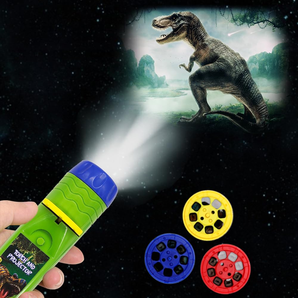Pup Go Dinosaur Kids Flashlight Projector Torch With 3 Discs 24 Images, Cool Flashlight Projector Light For Toddlers, Dinosaur Toy For Kids Age 3-7 Year Old Boys Girls