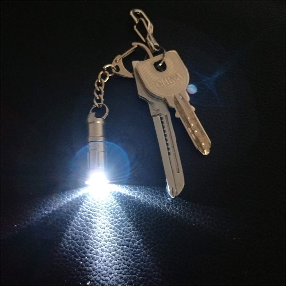 2 Pack Smallest Keychain Flashlight Micro Mini Small Tiny Led Flashlight Bright Key Ring Light Torch For Edc Emergency Dog Walki