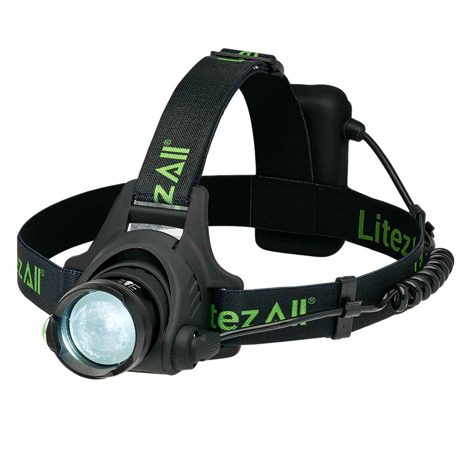 LitezAll LED Headlamp Work Light, 800 Lumen Adjustable Battery Powered Head lamp with 3 Modes, Weather Resistant Head Lamps Flas