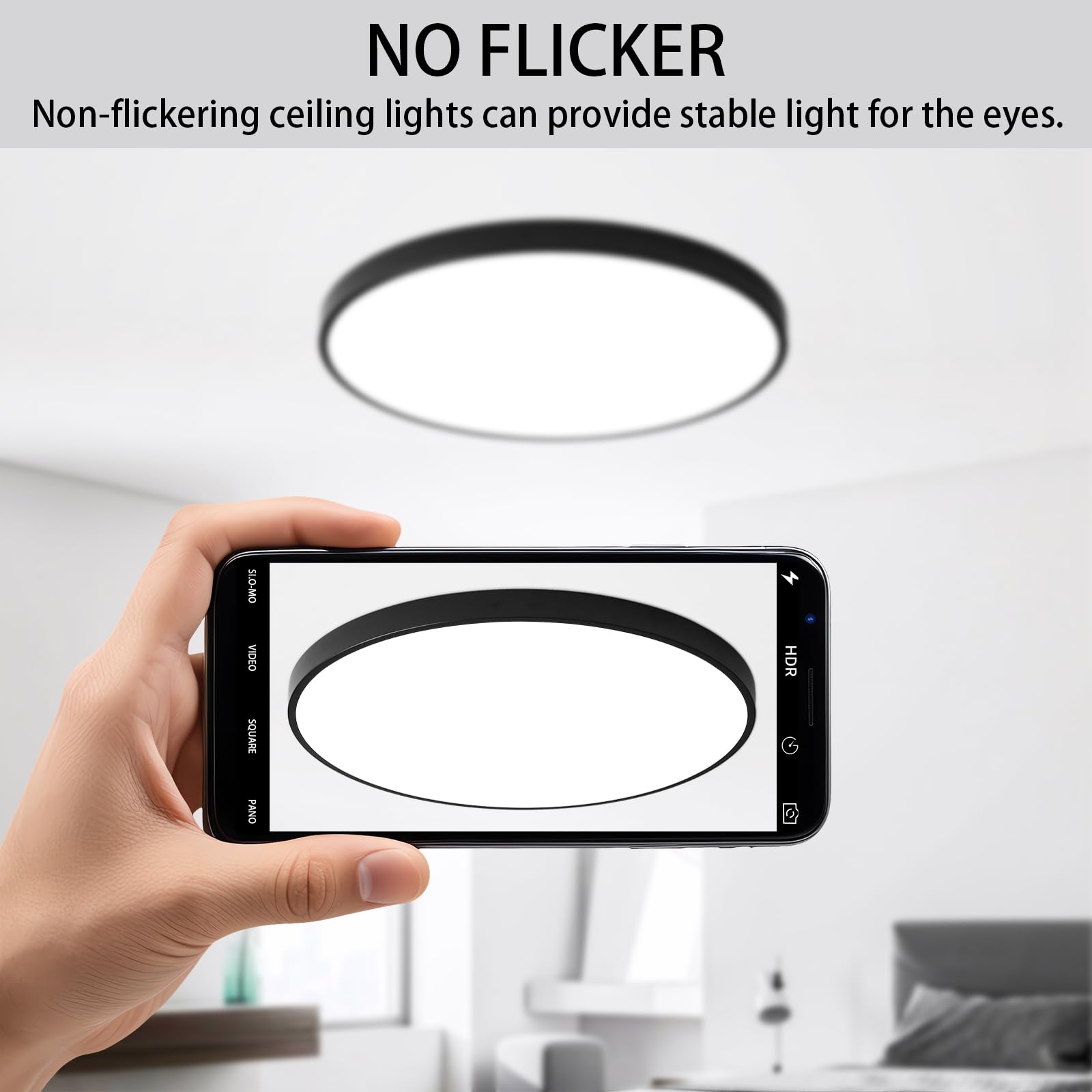 Drewaay 16 Inch Led Flush Mount Ceiling Light Fixture, 5000K Daylight White, 3000Lm, 30W, Flat Modern Round Lighting Fixture, 30
