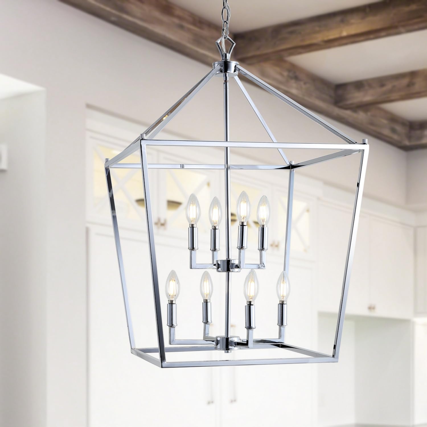 Jonathan Y Jyl7438C Pagoda Lantern Dimmable Adjustable Metal Led Pendant Classic Traditional Farmhouse Dining Room Living Room K