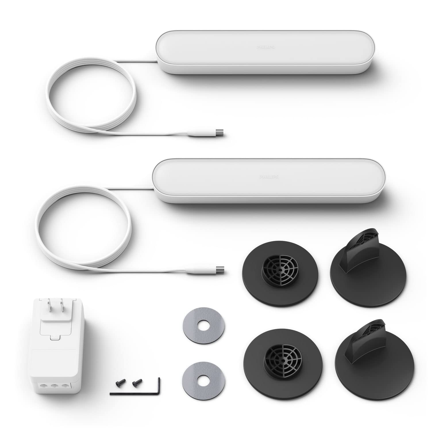 Philips Hue Smart Play Light Bar Base Kit, White - White & Color Ambiance Led Color-Changing Light - 2 Pack - Requires Bridge -