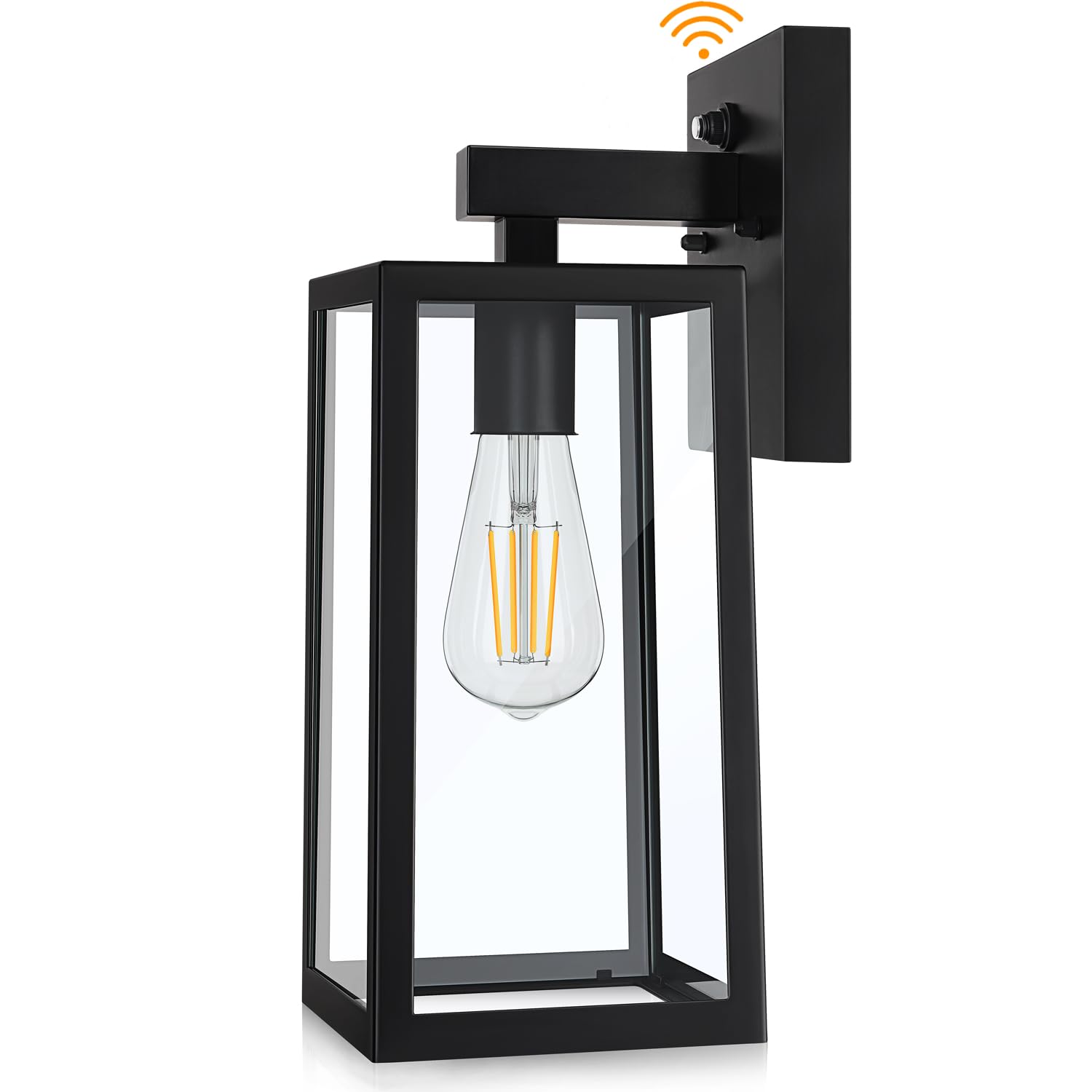 SHINE HAI Outdoor Wall Sconce, Waterproof Lantern Fixture, E26 Base, Black, Model 2032BC-LS, One-Pack