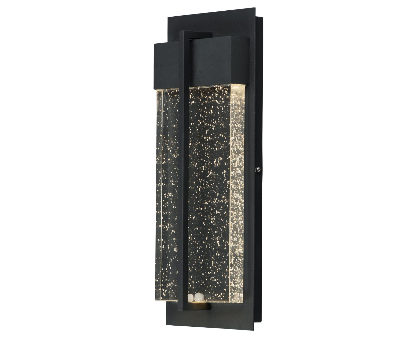 Maxim LED Outdoor Wall Sconce, 16in Dimmable, Black Finish, Bubble Glass, Model 56193