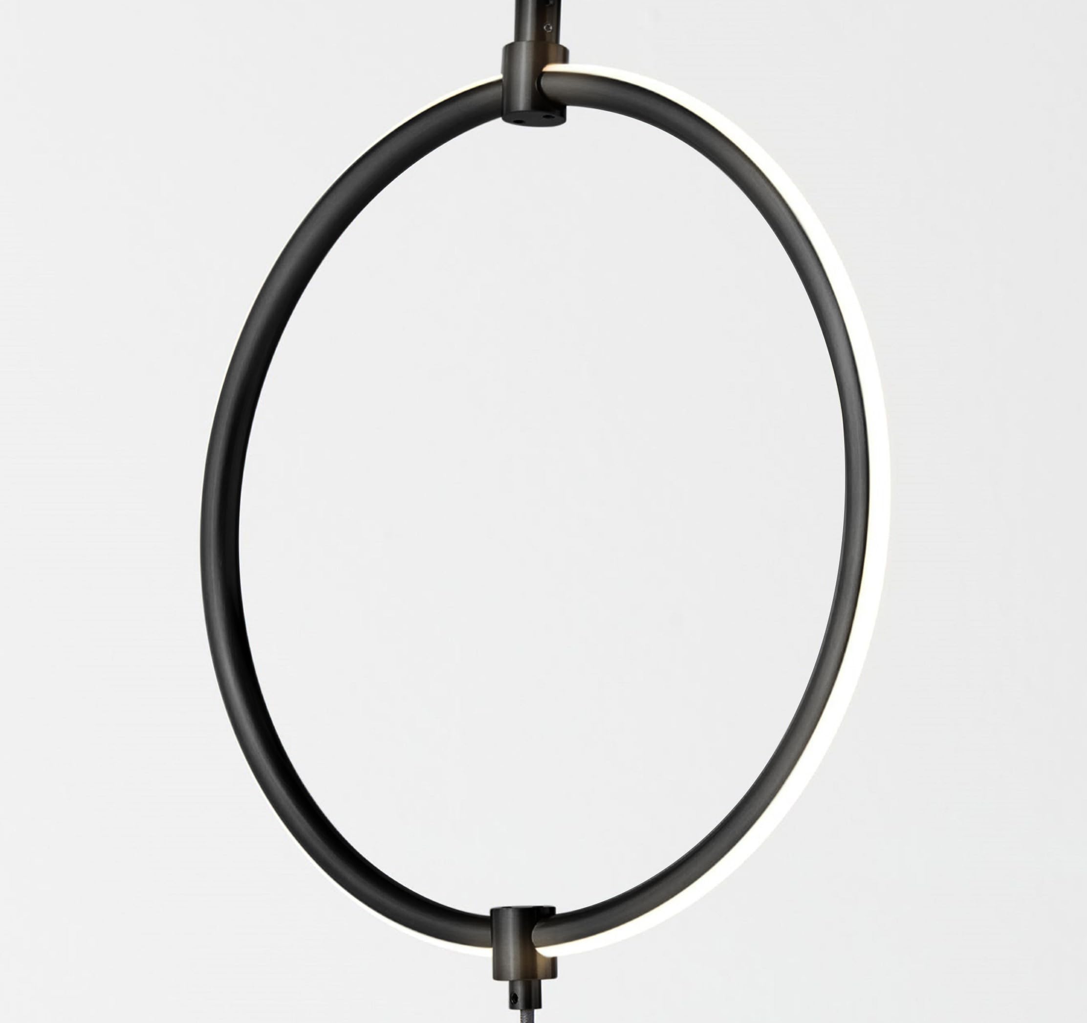Brightech Nova Modern Floor Lamp Matches Living Room D  Cor - Contemporary Arc Tall Lamp With 3-Circle Ring-Style Pendant - Over