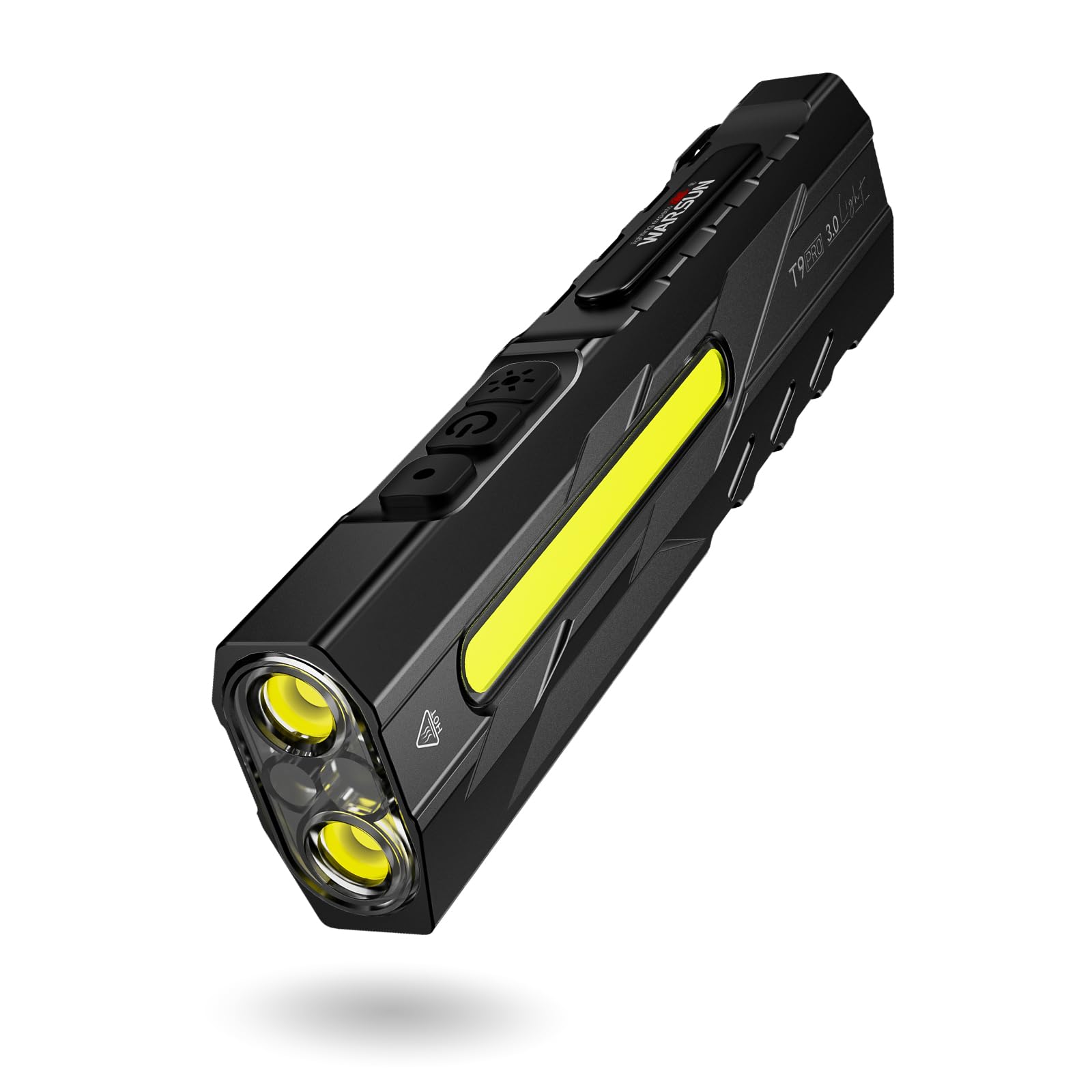 WARSUN Rechargeable EDC Flashlight, 1500 Lumen Pocket Flashlight with Magnetic Base and Clip, Compact Work Light for Dog Walking