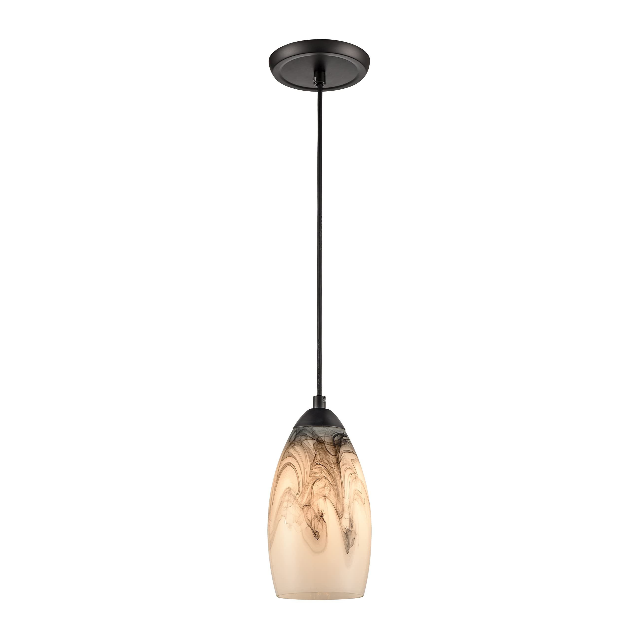Elk Home Corey Mini Pendant Light - 1-Light Matte Black With Opal Glass, Modern Style