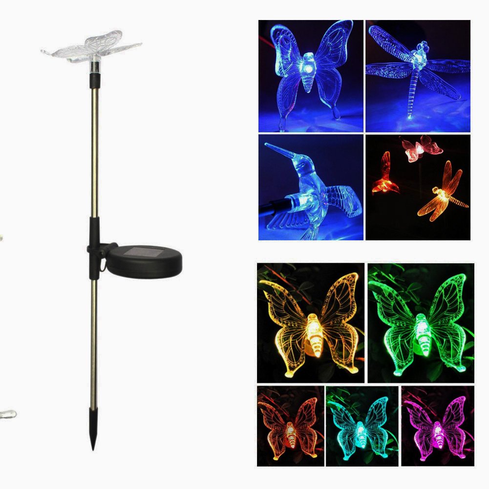 Solaration Solar Garden Stake Light, Multi-color Changing LED, 3 Pack, Silver, Model QS-D3, Made of Acrylonitrile Butadiene Styrene