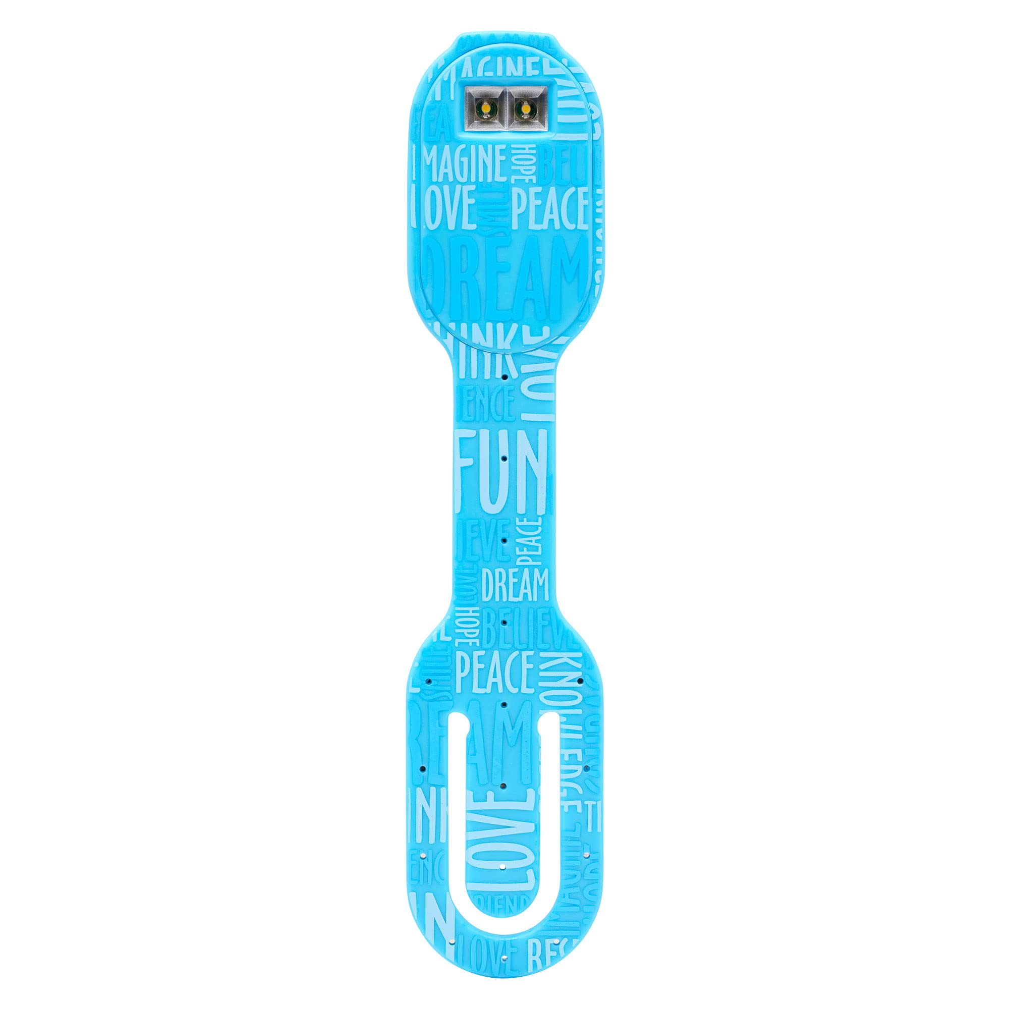 Gifts for Readers & Writers LED Reading Light | 2-in-1 Clip-On Bookmark | Rechargeable | Blue Words