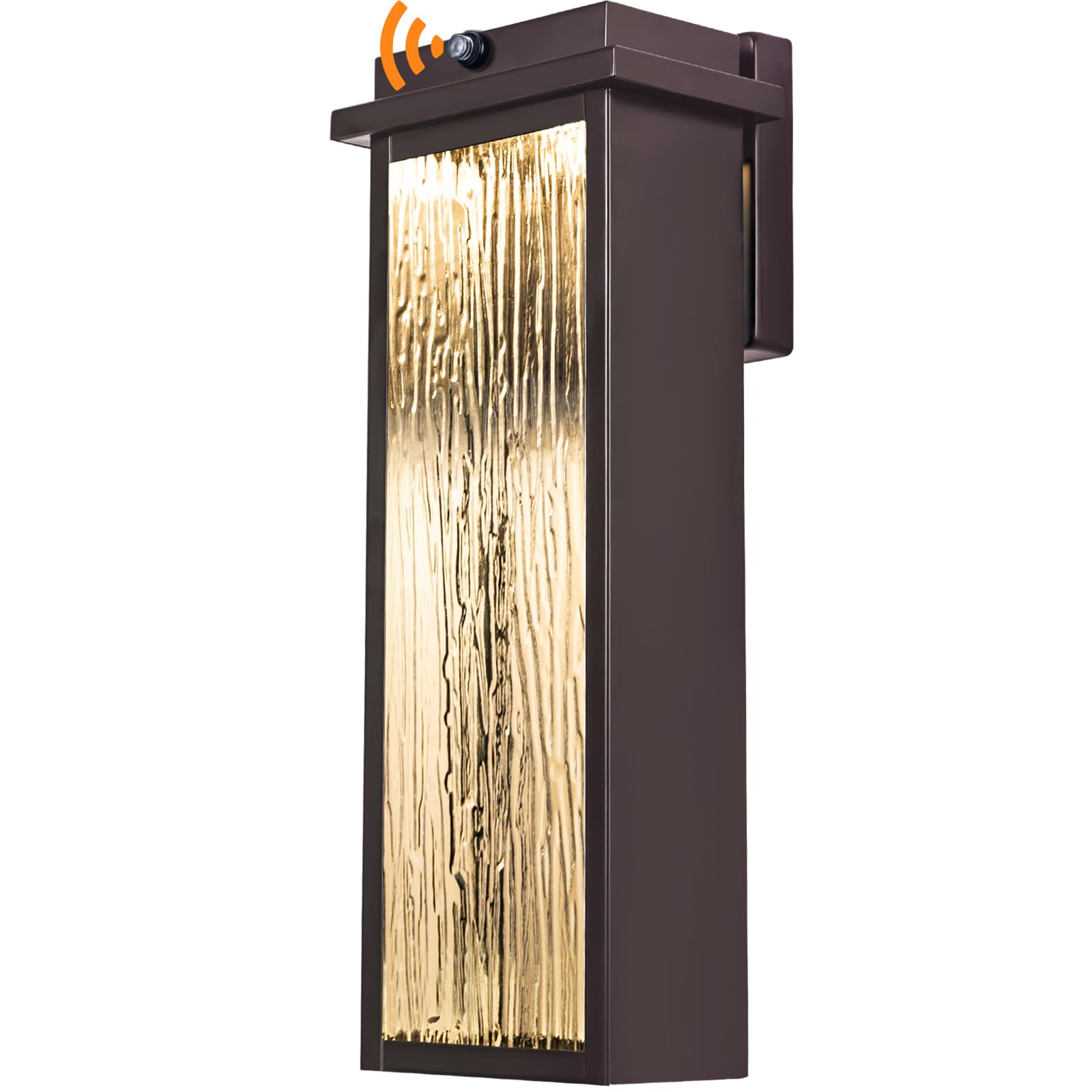 16 Oil Rubbed Bronze Dusk To Dawn Led Outdoor Wall Light  Large Brown Exterior Lighting Fixture  Modern Outside Wall Mounted Porch Sconce  Waterproof Patio Lantern Lamp With Sensor  1 Pack