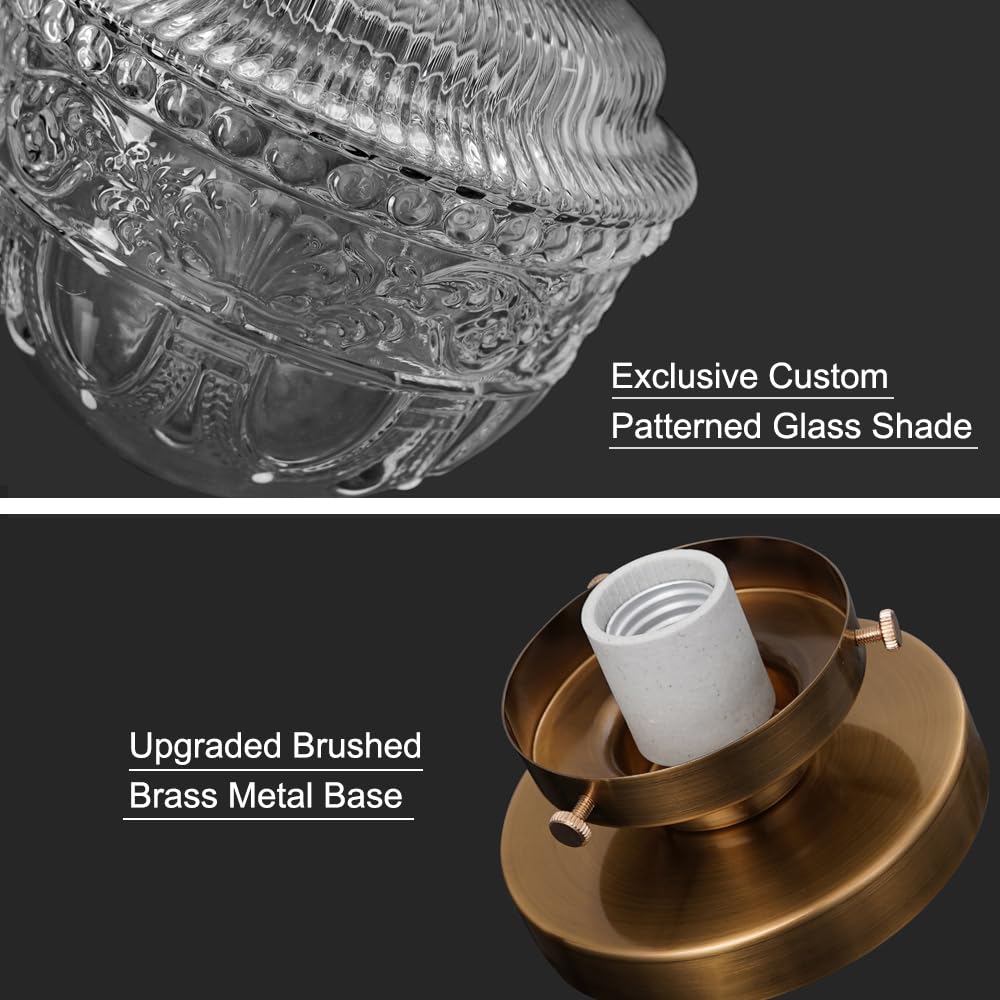 Dsmjfu Brass Semi Flush Mount Ceiling Light, Small Hallway Light Fixture, Vintage Close To Ceiling Light Fixture For Bathroom, E