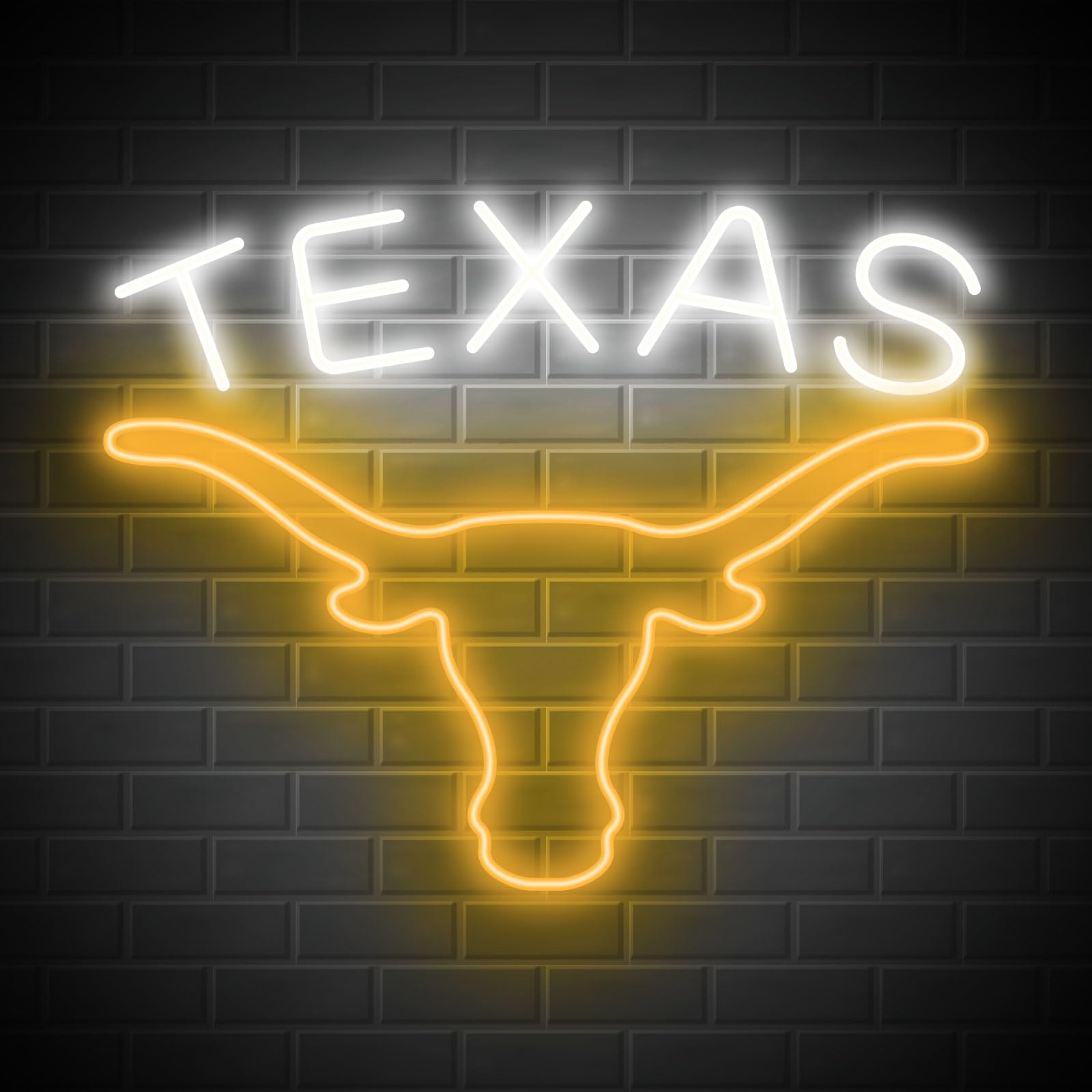 moweek TEXAS Longhorn Neon Sign - Adjustable Brightness LED Wall Decor, 15inx17in, Yellow, USB Powered, Cow Model