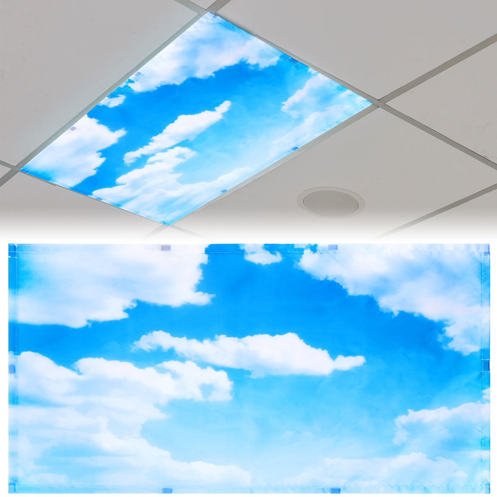 Patelai Fluorescent Light Cover for Ceiling - 4 x 2 Feet, Magnetic Shade, Model PT-Patelai-2656, Ideal for Classroom & Office Decor