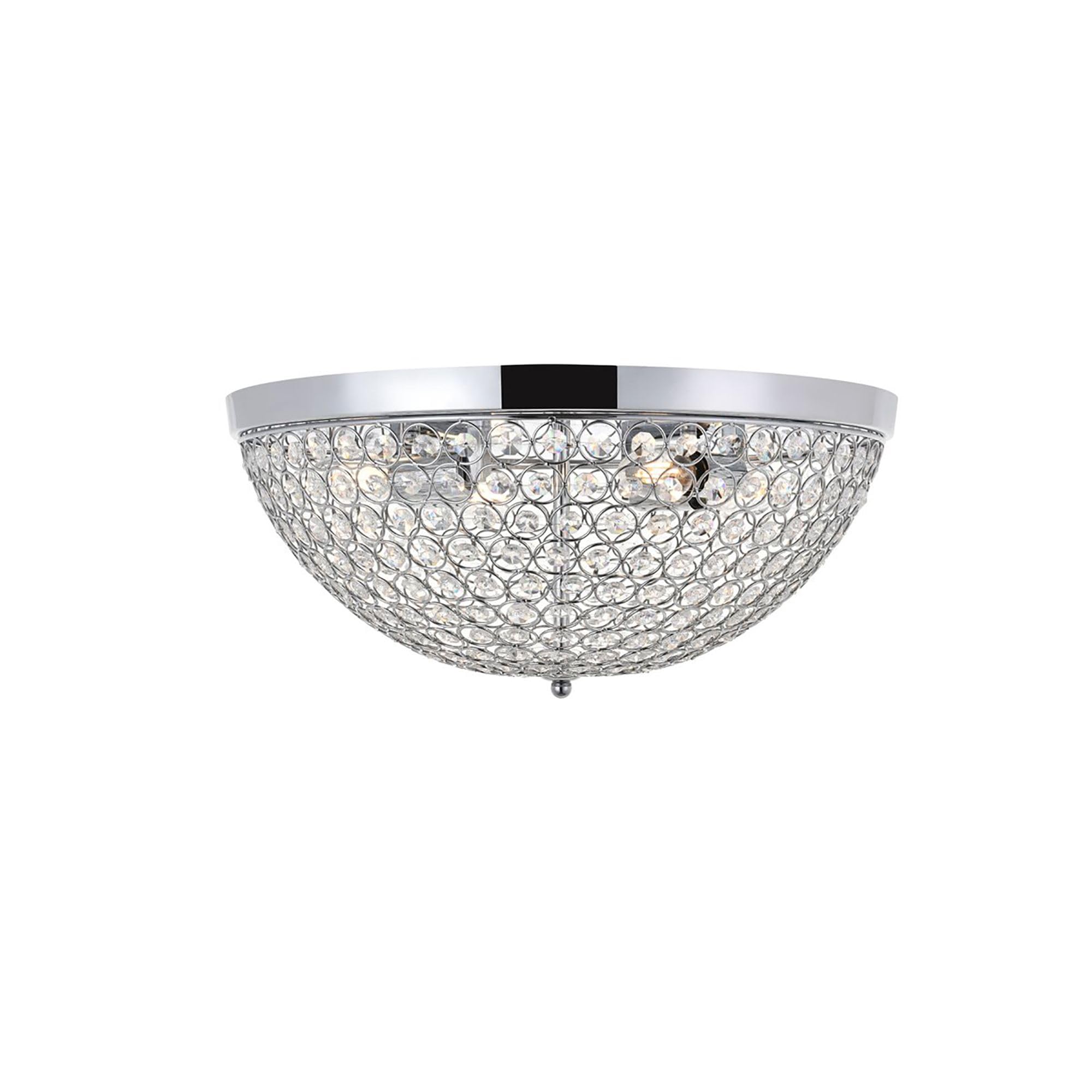 Living District Indoor Modern Home Decor Bright Taye 4 Light Chrome Flush Mount