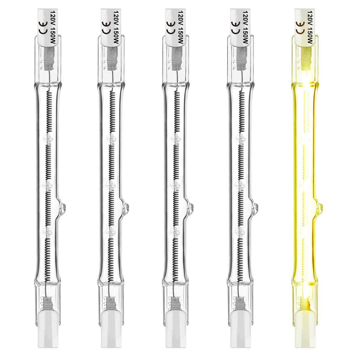 Jaenmsa R7S 150W Halogen Light Bulbs 118Mm, 150 Watt J Type T3 Bulbs 120V, 4.6 Inch R7S Halogen Work Light Bulb With Double Ende