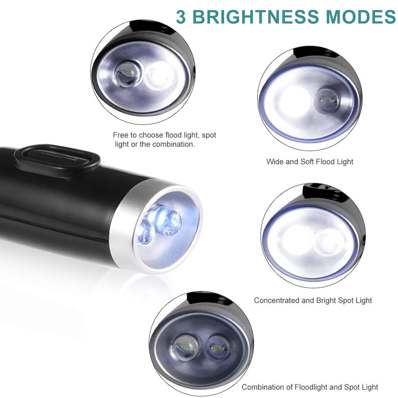 Betensh Rechargeable LED Neck Hug Book Light - Flexible Silicone Arms, Black, Hands-Free Reading for Kids and Adults