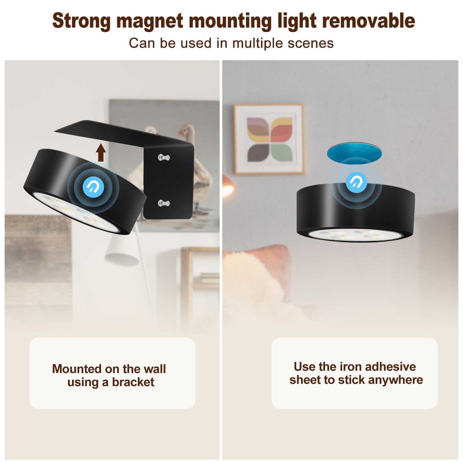 Ttq 4Pcs Magnetic Picture Lights Batteries Operated Painting Light With Telecontrol And Dimmable Timer,Black Art Display Light Wireless Walls Decor Puck Lights For Picture Frame Artworking Portraits