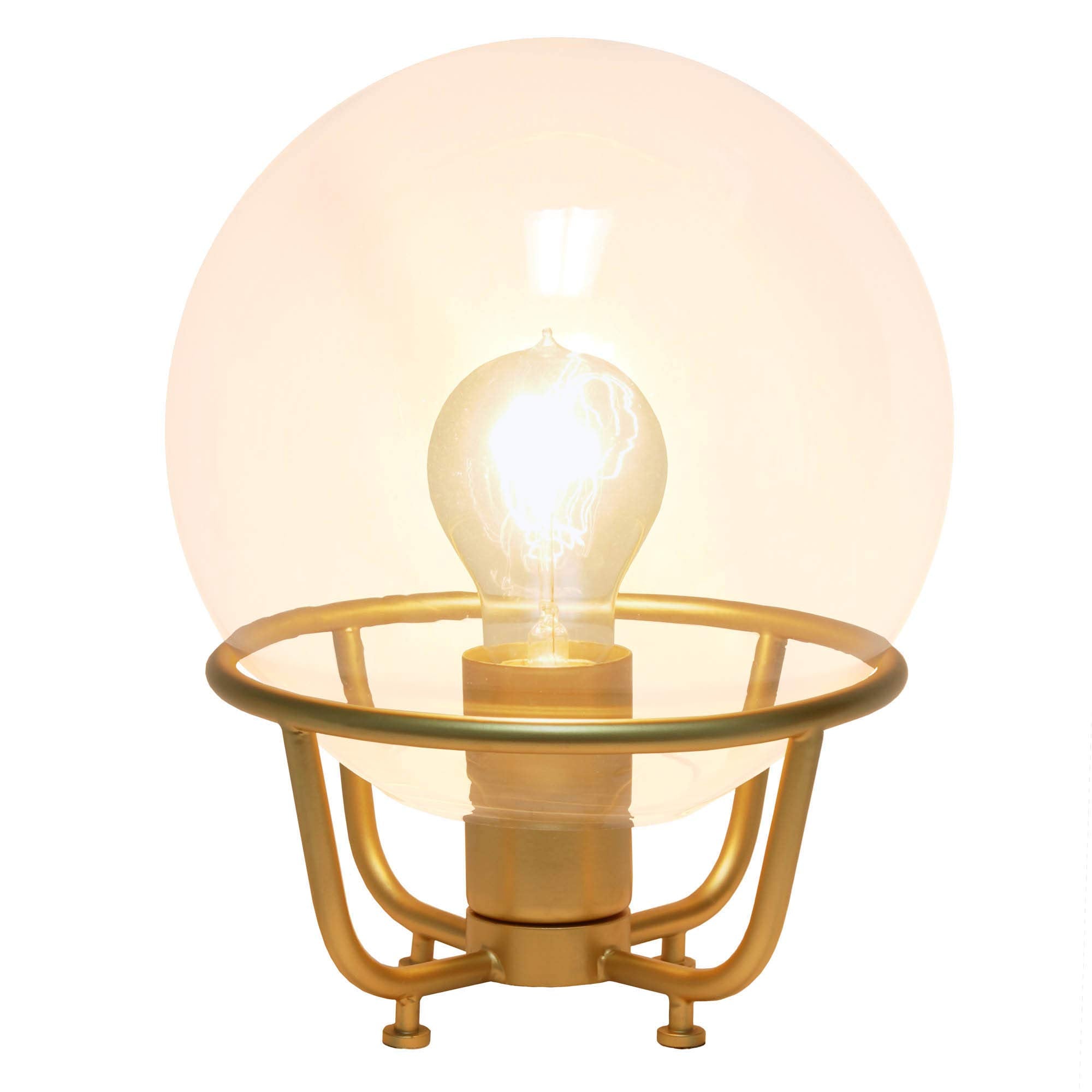 LALIA HOME Old World Globe Table Lamp Matte Gold Metal 7.75inL x 7.75inW x 10inH Model LHT-5032