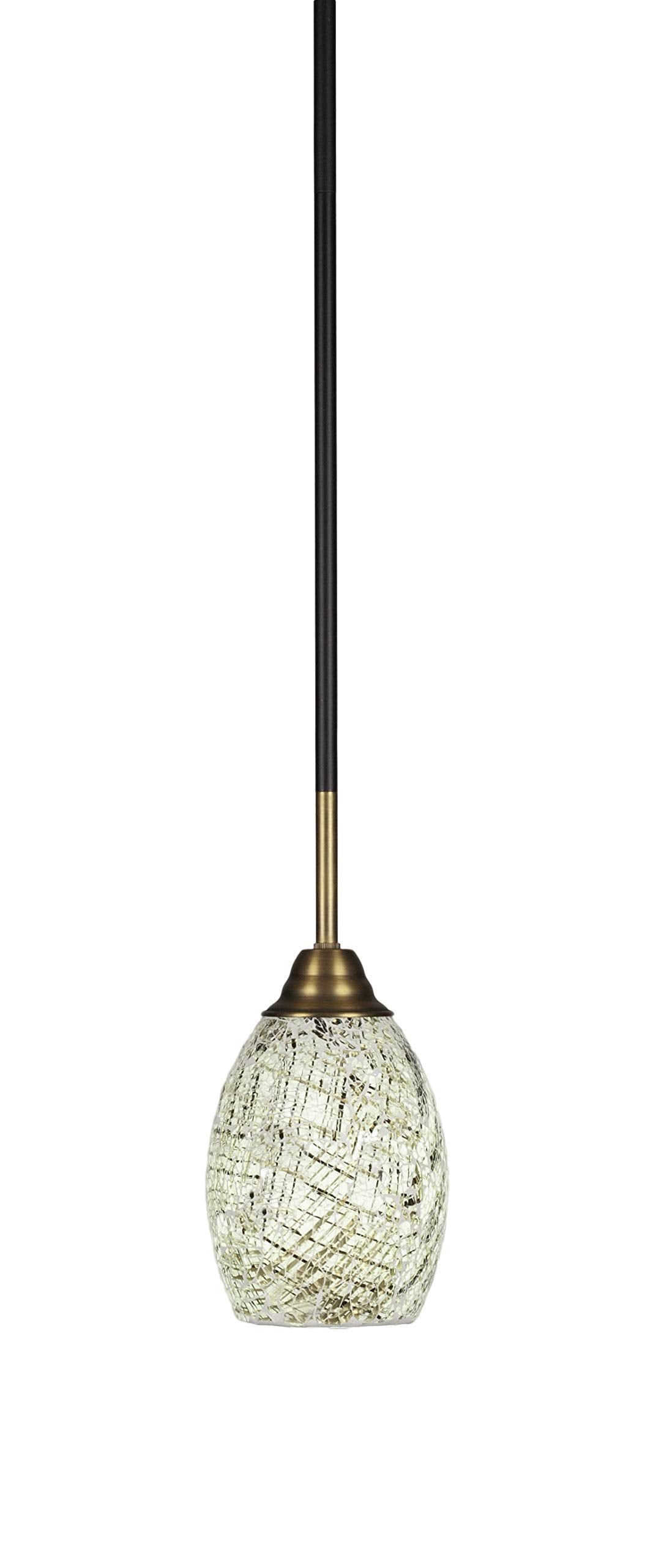 Toltec Lighting Paramount 1 Light Mini Pendant in Matte Black & Brass (3401-MBBR-5054)