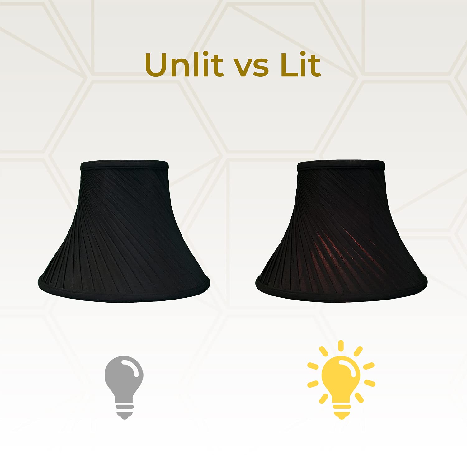 Royal Designs Twisted Pleat Basic Lamp Shade, Black/Gold 8 X 18 X 13