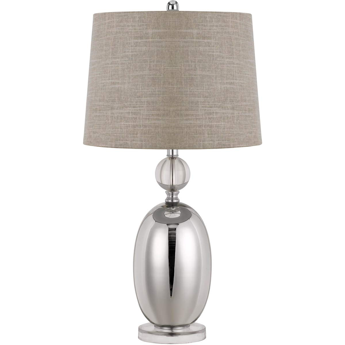 Cal Lighting BO-2793TB Transitional One Light Table Lamp from Perth Collection in Pewter, Nickel, Silver Finish, 16.00 inches