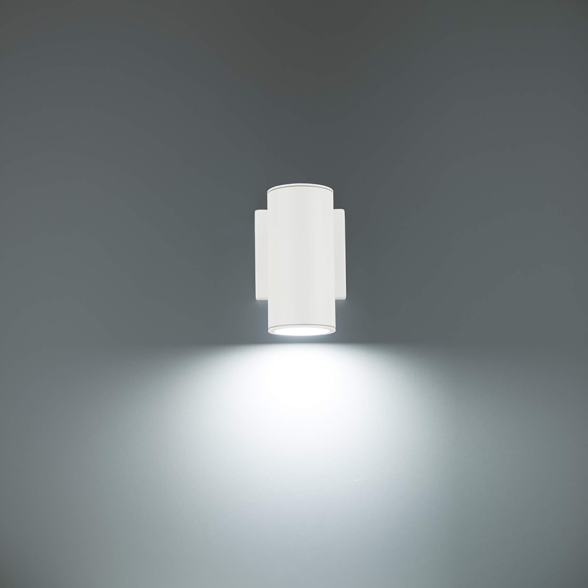 WAC Lighting Cylinder LED Wall Light, 3000K, 8in Up/Down Indoor/Outdoor, White, Model WS-W190208-30-WT, Aluminum