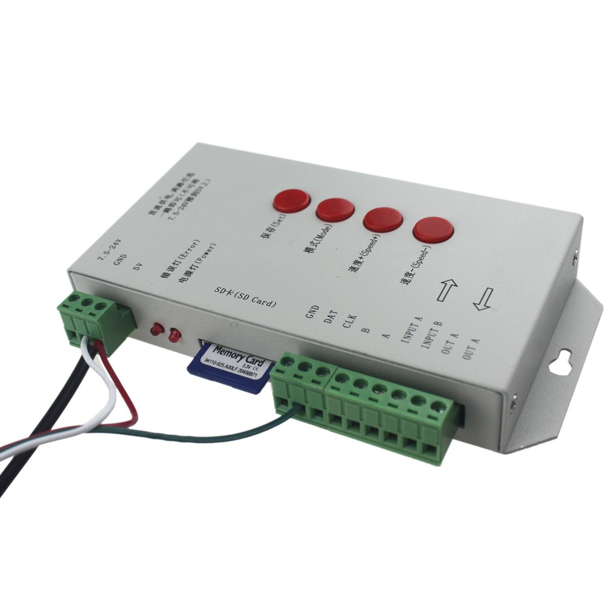 REXTiN T1000S LED RGB Pixel Controller DC5V/DC7.5-24V for WS2811/2801/LPD8806, Plastic, RGB Color