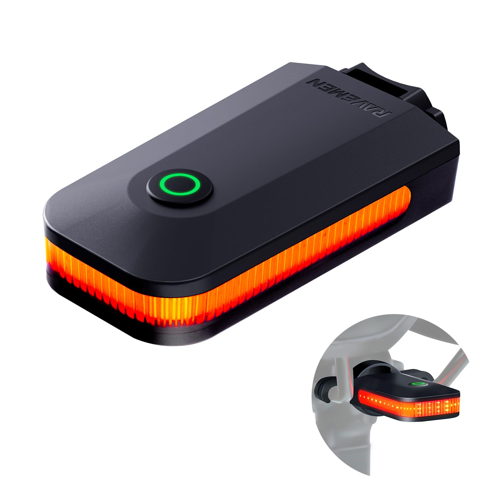 RAVEMEN CL01 Bike Tail Light, 300 Wide-Angle Rear Bicycle Light for Night Riding, Saddle Mount Bike Taillight Safety Accessories