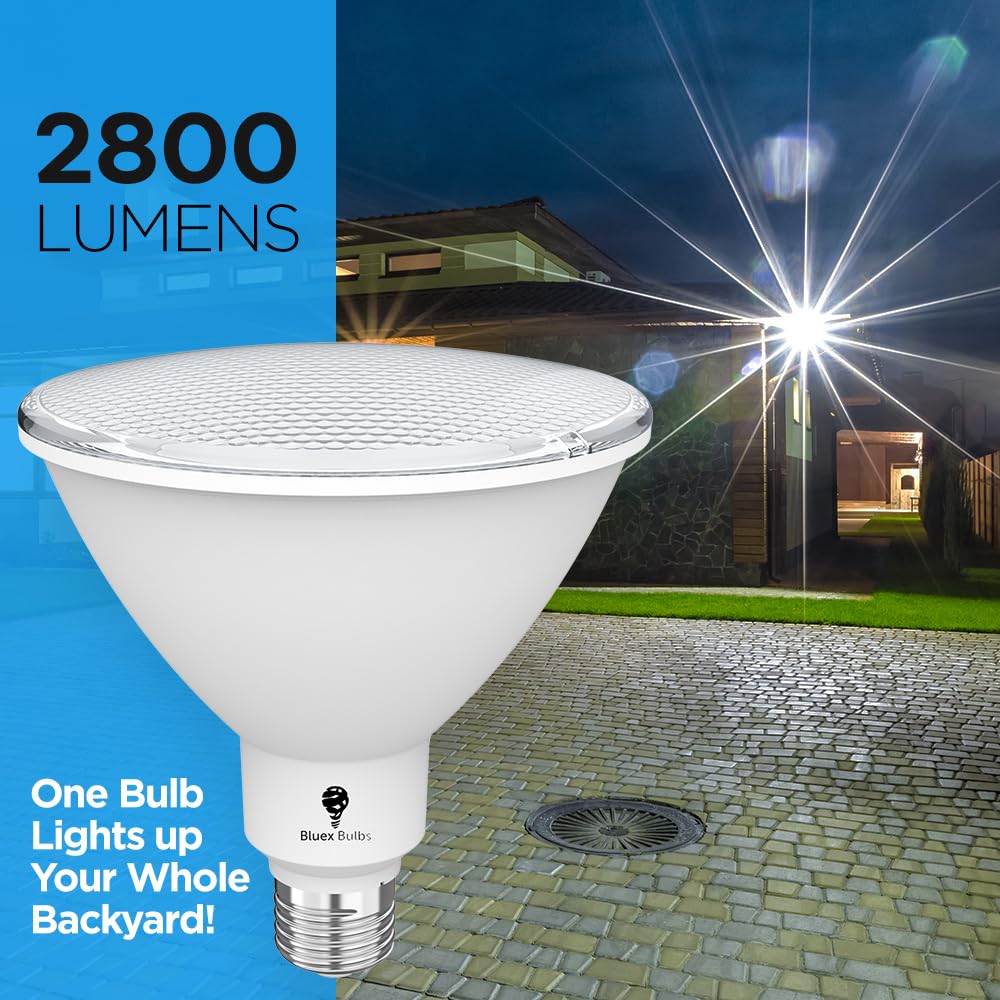 2 Pack High Power Outdoor Par38 20W 250 Watt Equivalent 2800 Lumens Dimmable Led Flood Light Bulb Super Bright Waterproof E26 50