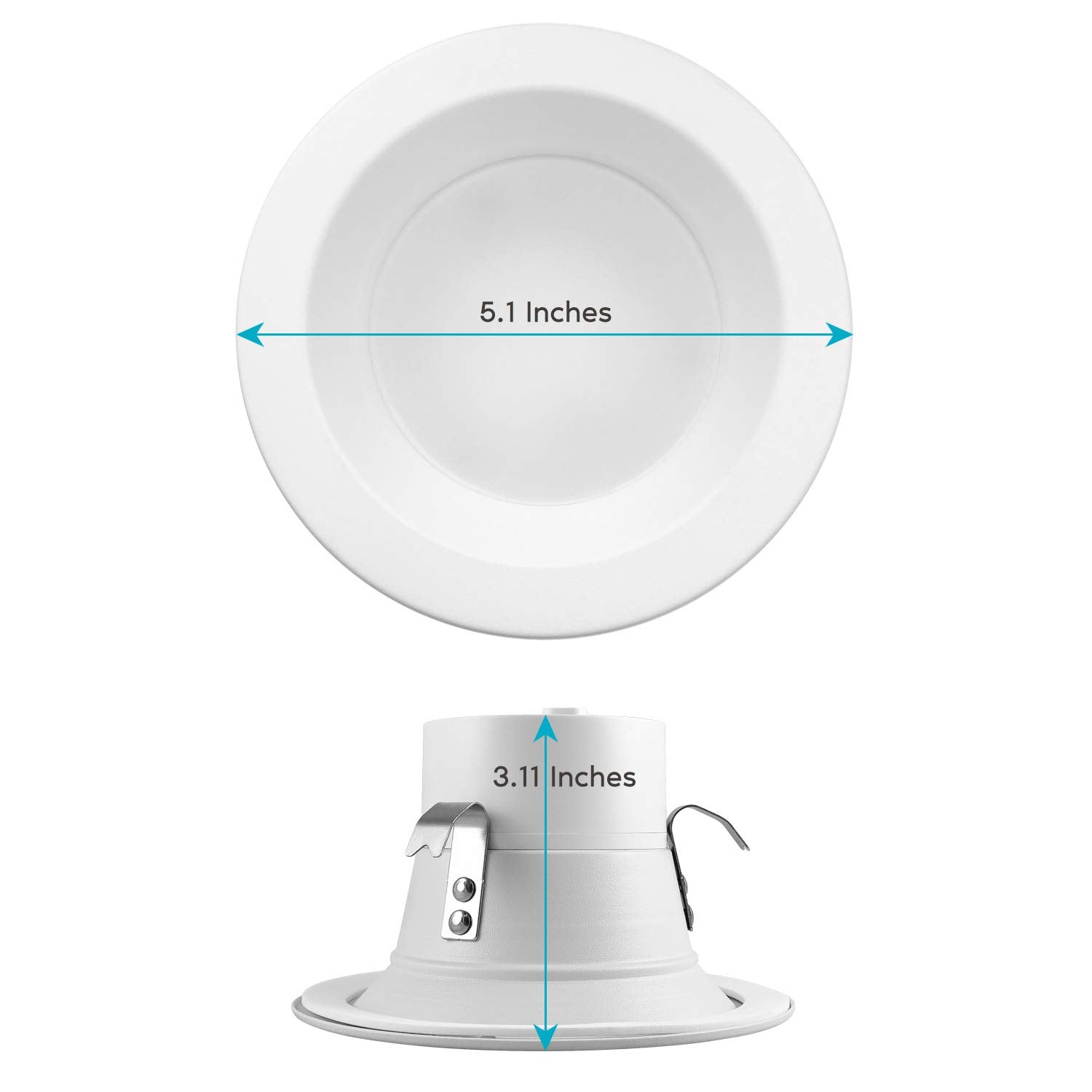LUXRITE LED Recessed Can Lights, 10W=60W, Dimmable, 750 Lumens, 5 Color Temperature Selectable, 4 Count, Model LR237