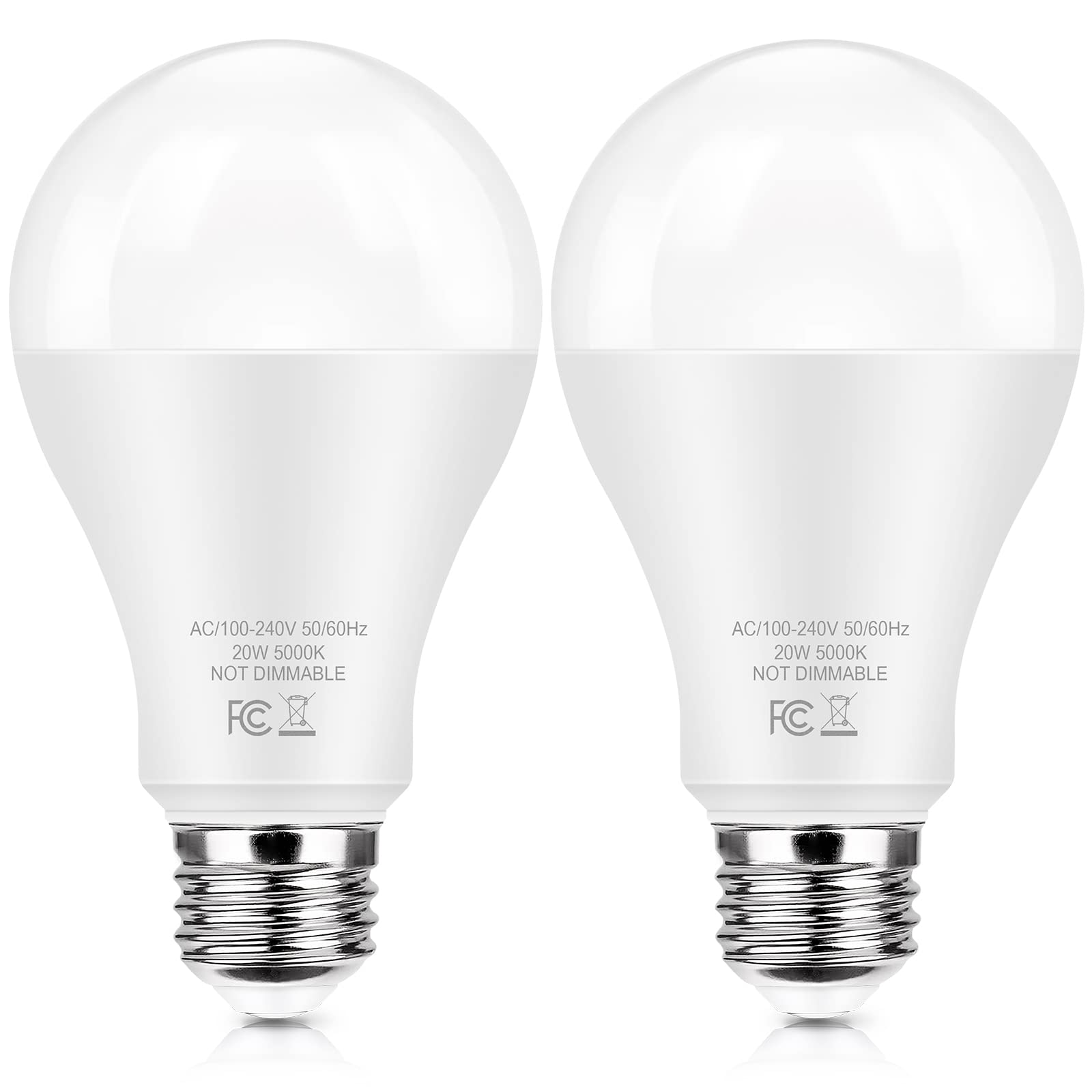 Tobusa Led Light Bulbs 150 Watt Equivalent, 20W Super Bright Light Bulbs, Daylight White 5000K, A21 Led Bulbs E26 Base, Non-Dimm