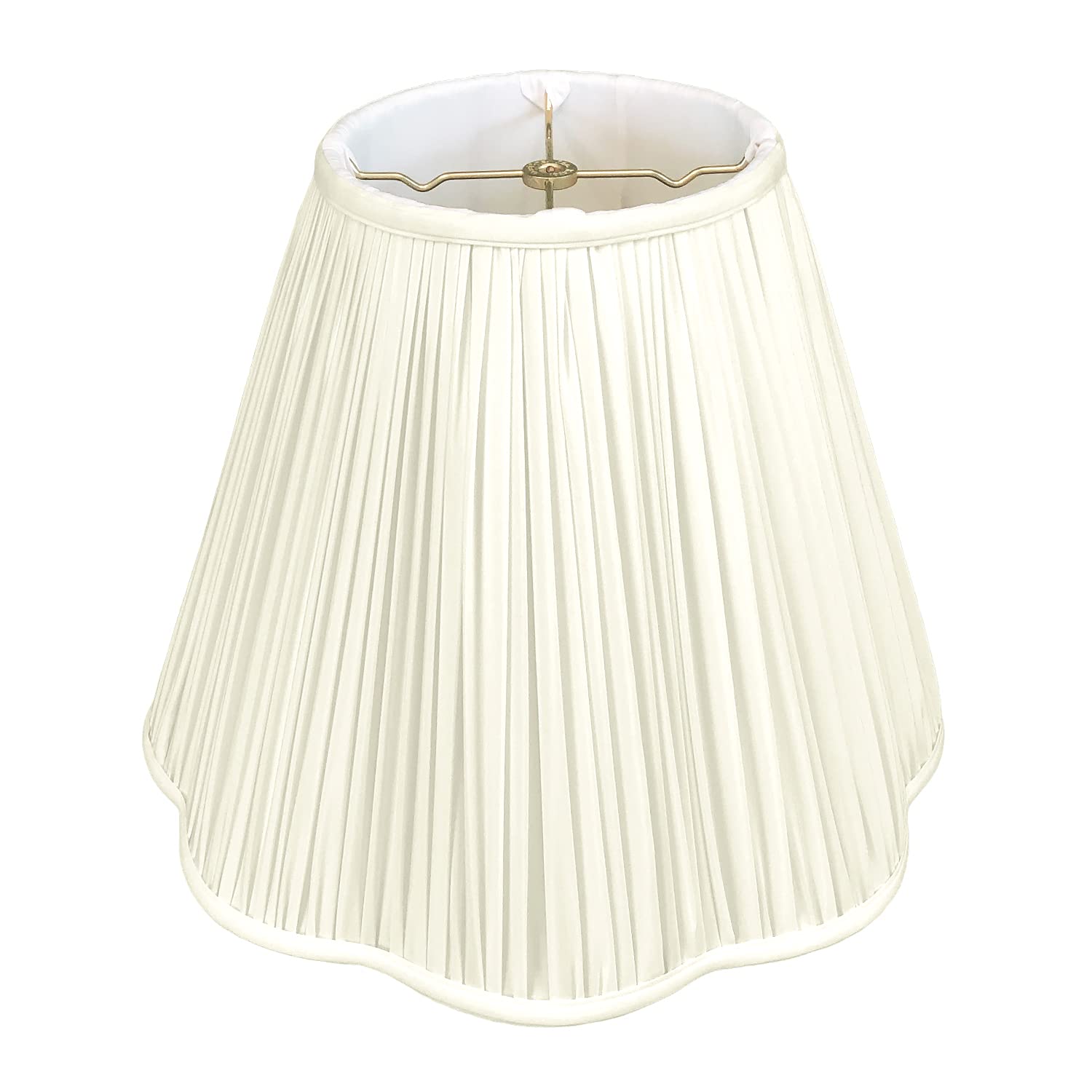 Royal Designs Bottom Scallop Gather Pleat Basic Lamp Shade, Eggshell, 8&quot;&quot; x 16&quot;&quot; x 13&quot;&quot; (BS-754-16EG)