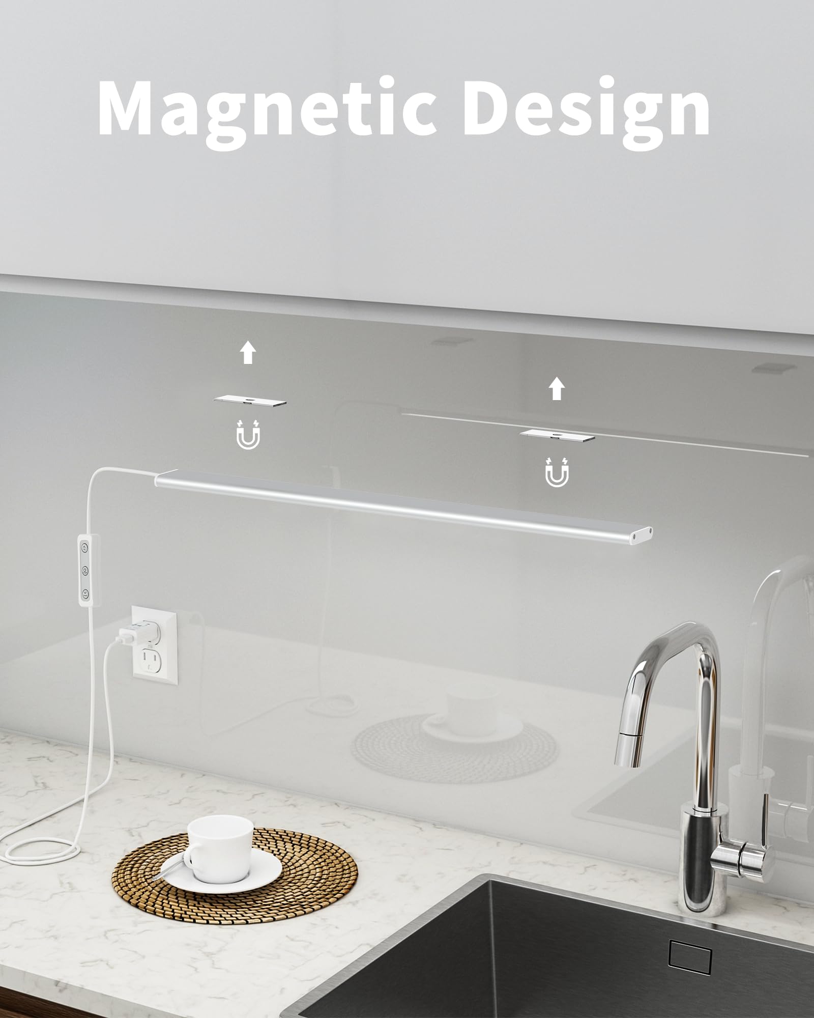 ASOKO Under Cabinet LED Light, 16 Inch, Dimmable 3000K Warm White, Aluminum, Model UNO-PRO-UT