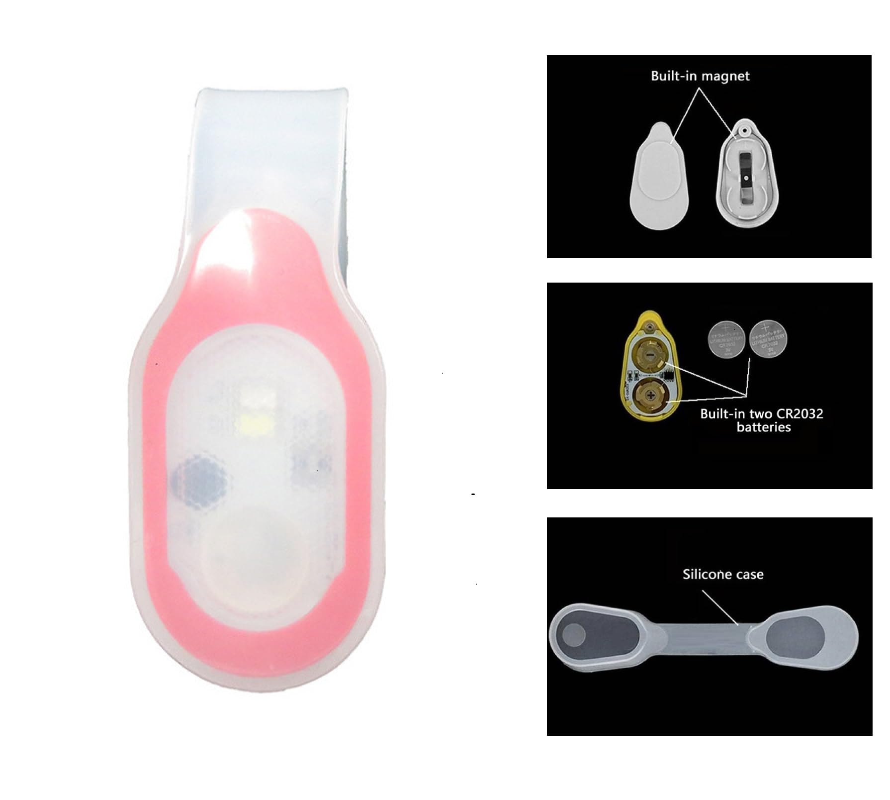 Generic LED Flashlight Clip - Rechargeable Hands-Free Nursing Night Light, Red, Aluminum, Model LigHT9