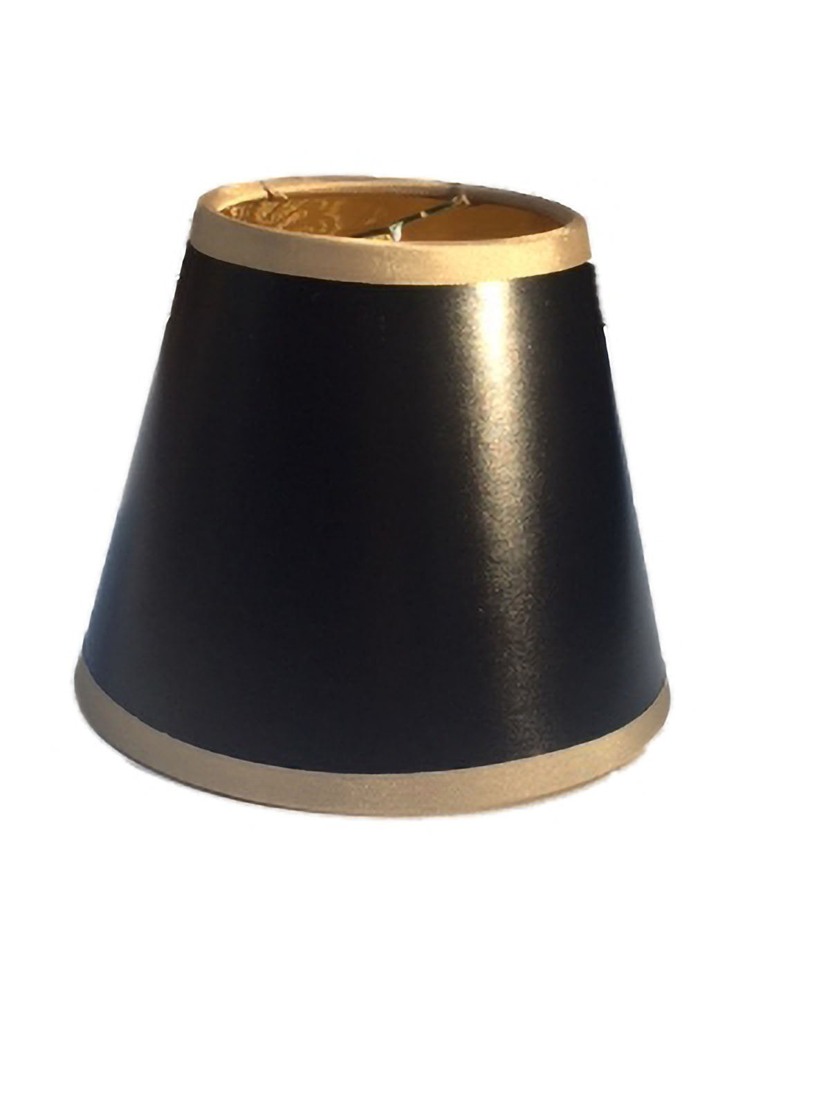Upgradelights Chandelier Shade Set of 6, Black with Gold Trim, 5 Inch, Parchment Material