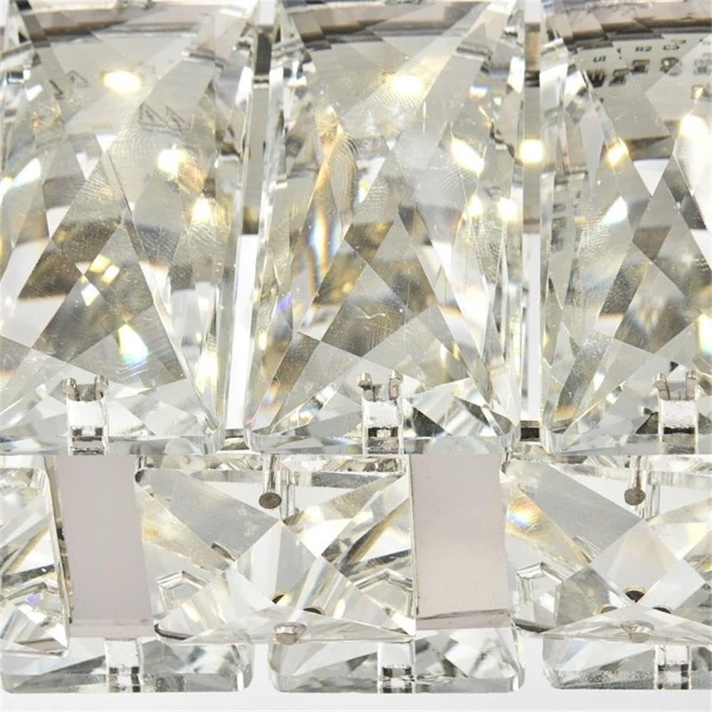 Elegant Decor Indoor Modern Monroe Integrated LED chip Light Chrome Chandelier Clear Royal Cut Crystal - 38.8x1.6x3