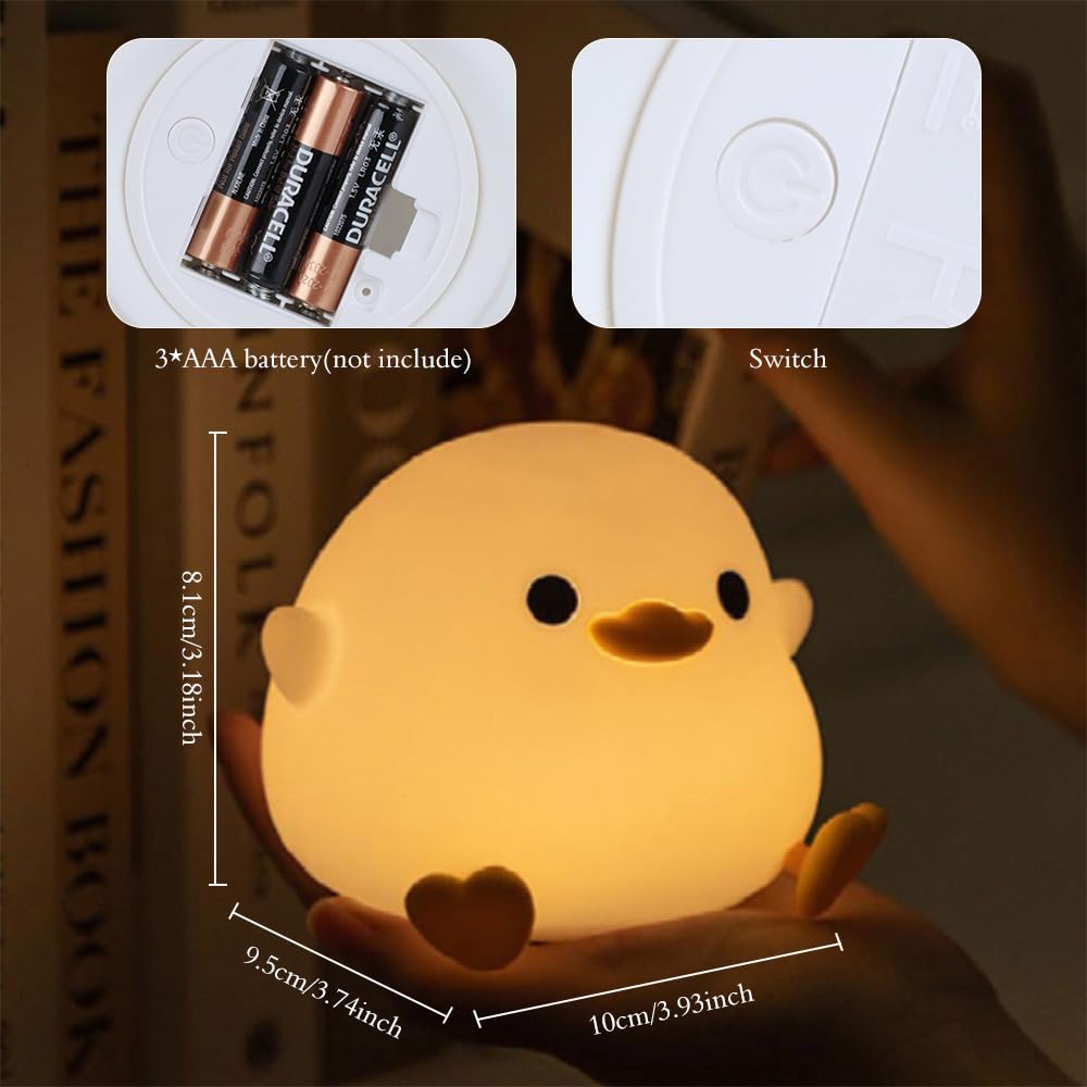 Ifthfour Dodo Duck Night Light  Led Cute Silicone Dimmable Nursery Lamp  Touch Sensor Lamp  Rgb & Warm White Light For Kids  Bedrooms  Dorm Decor  And Gift Ideas(Battery)