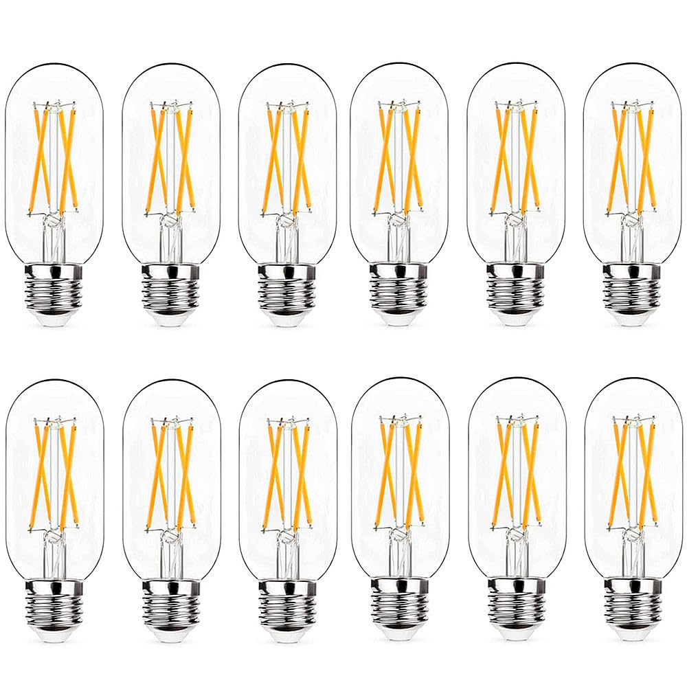 NOTOC Dimmable E26 LED Light Bulb, 6W Equivalent, Antique Clear Filament, Pack of 12, Warm White, Glass
