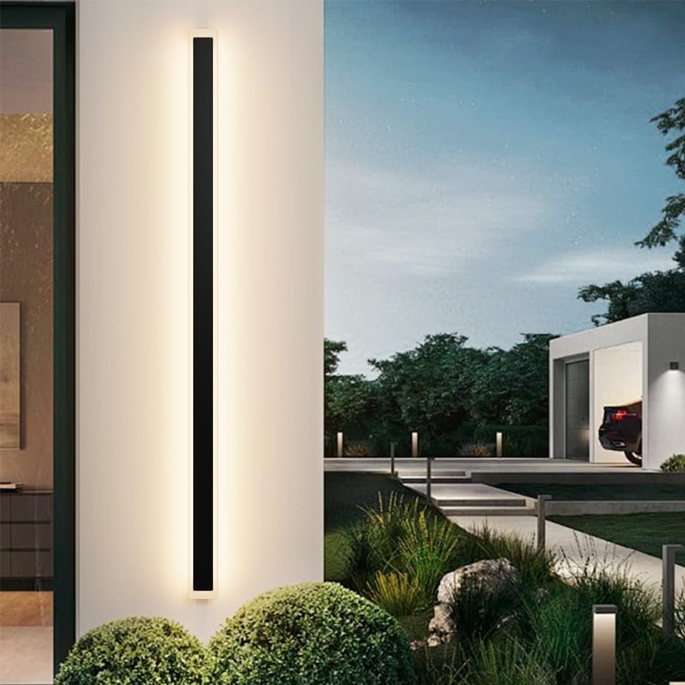 Aipsun Outdoor Wall Lighting 1 Pack, Black LED Exterior Wall Sconces 3000K,31.5inch Modern Outdoor Wall Light Fixtures for House