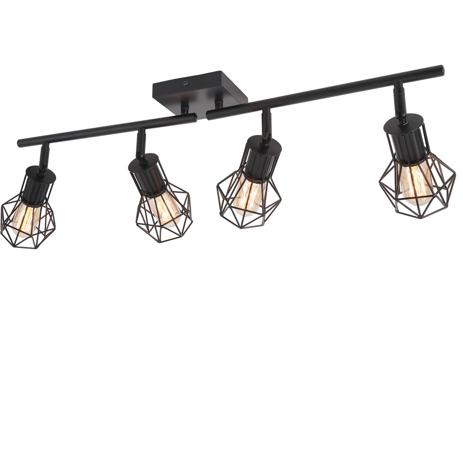 BANGANMA Track Lighting Fixtures Ceiling,Industrial Black Kitchen Track Lighting for Kitchen, Living Room, Dining Room, Hallway(