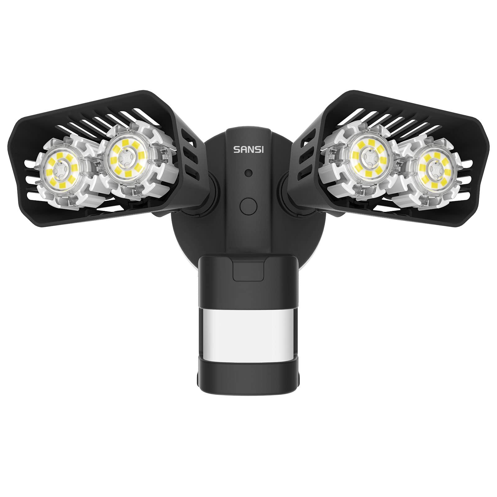 Sansi Led Security Lights 18W Motion Sensor Floodlights 1800Lm 5000K Waterproof Dual-Head Black