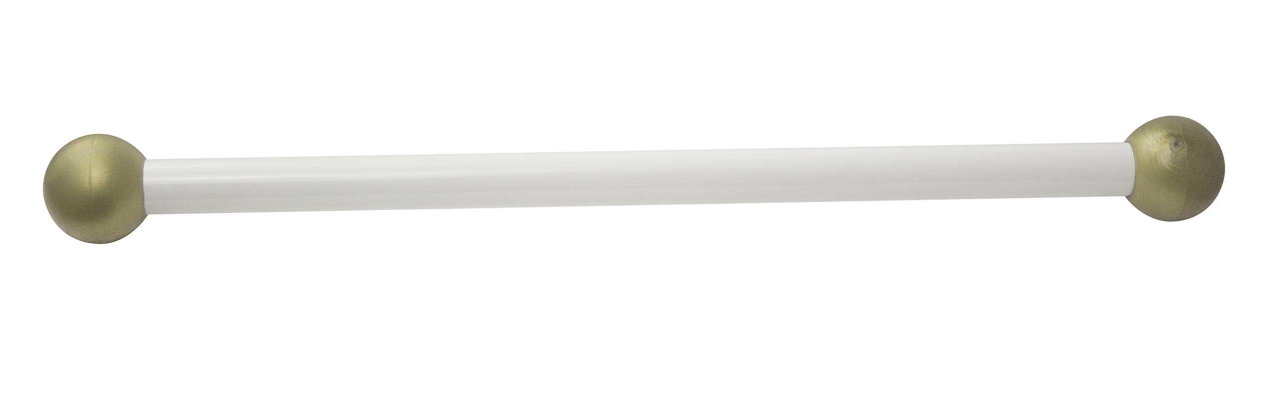Solus SCA-335WH 15" Aluminum Cross Arm Ladder Rest for Outdoor Lamp Posts, White with Gold Caps, Easy to Mount, Weather Resistant