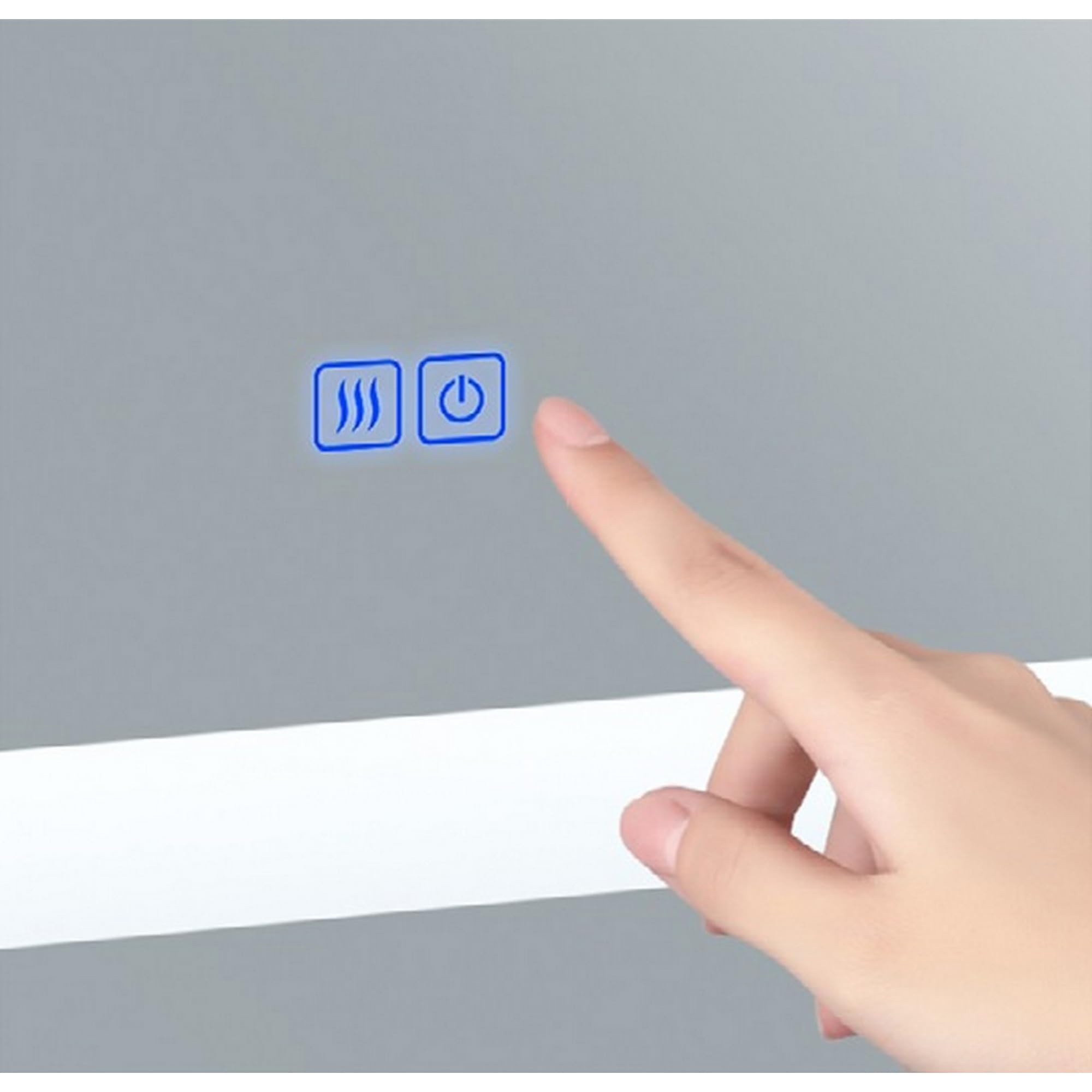 Cwi Lighting Abril 36" Square Led Mirror - Contemporary Metal Design In Matte White