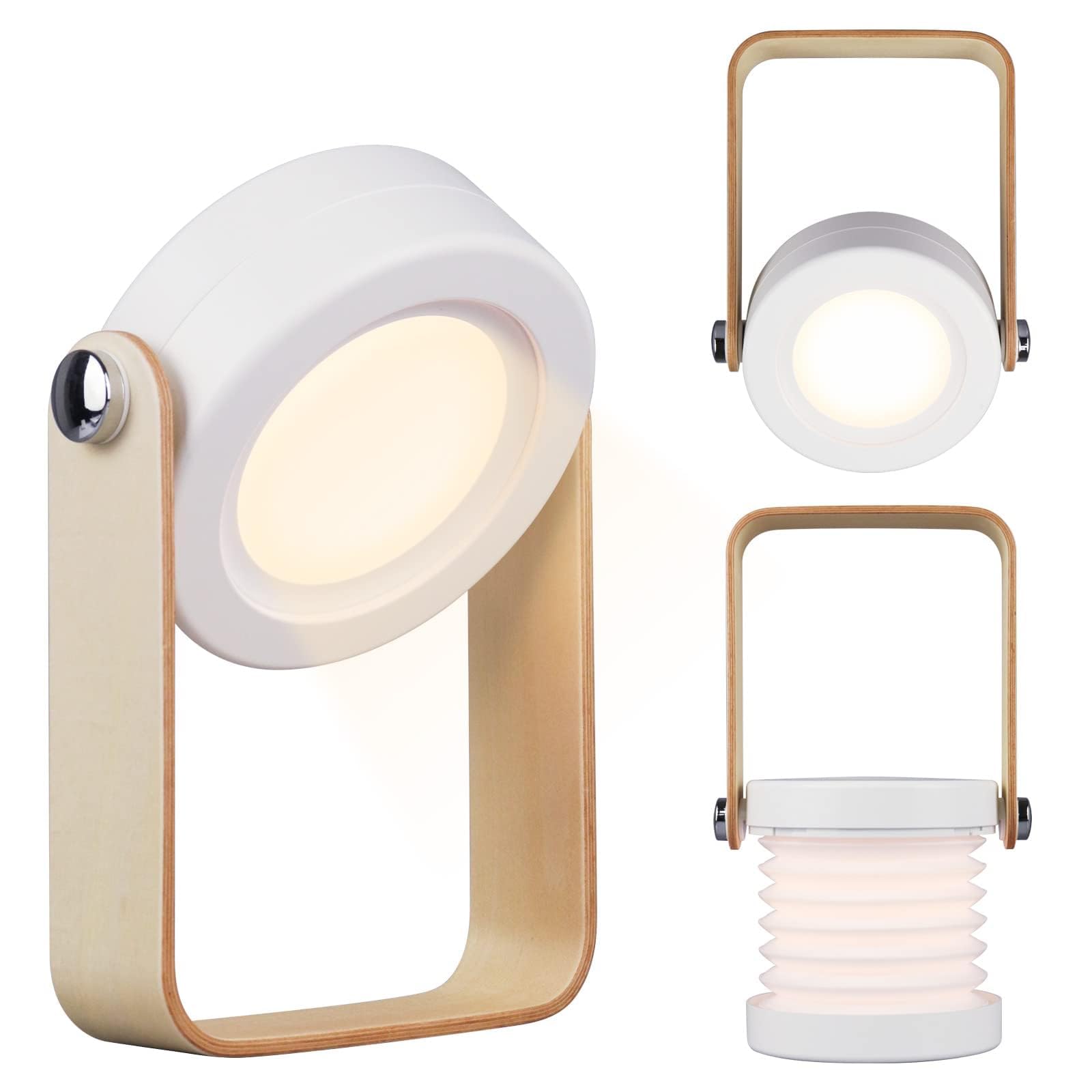 Foldable Table Lamp, Cordless Table Lamps,Rechargeable Portable Folding Led Lantern Lamp,Battery Operated Reading Light Table Lamp,Dimmable