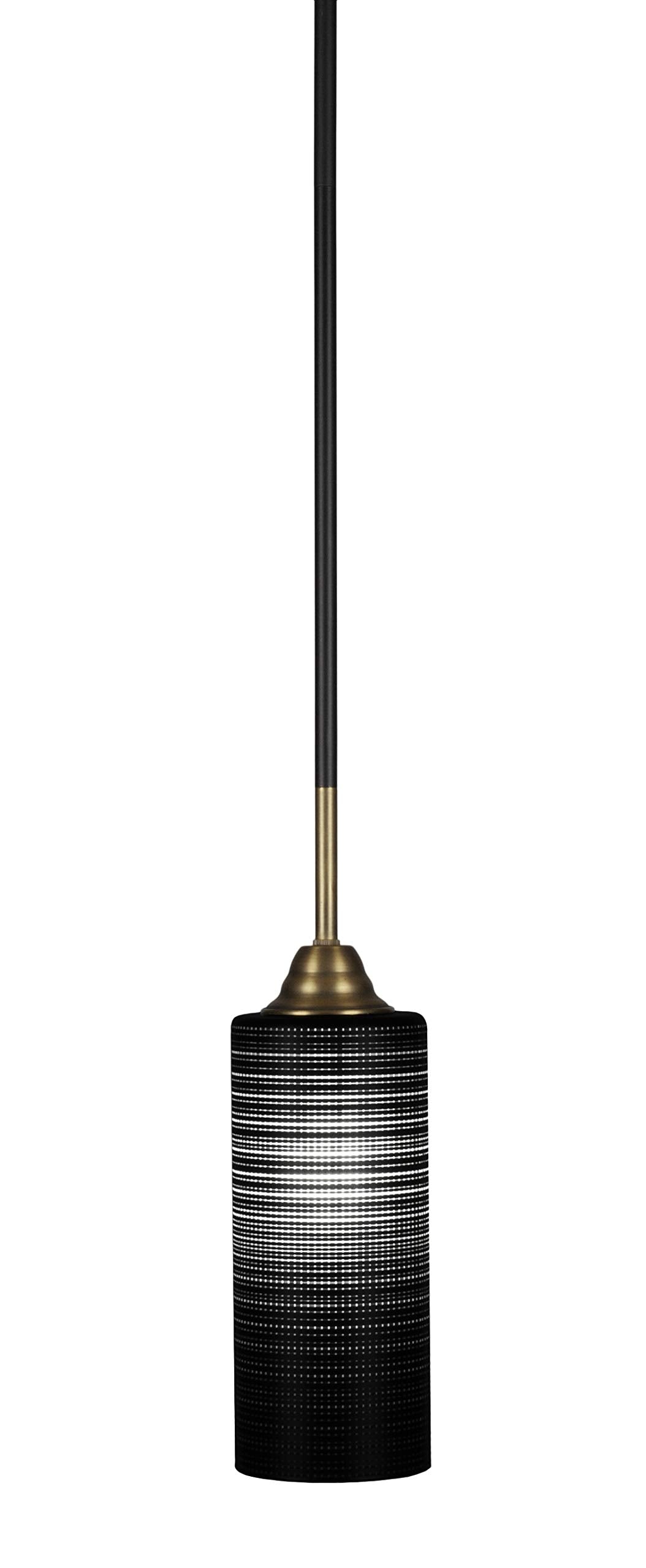 Toltec Lighting Paramount 1 Light Mini Pendant in Matte Black & Brass (3401-MBBR-4099)