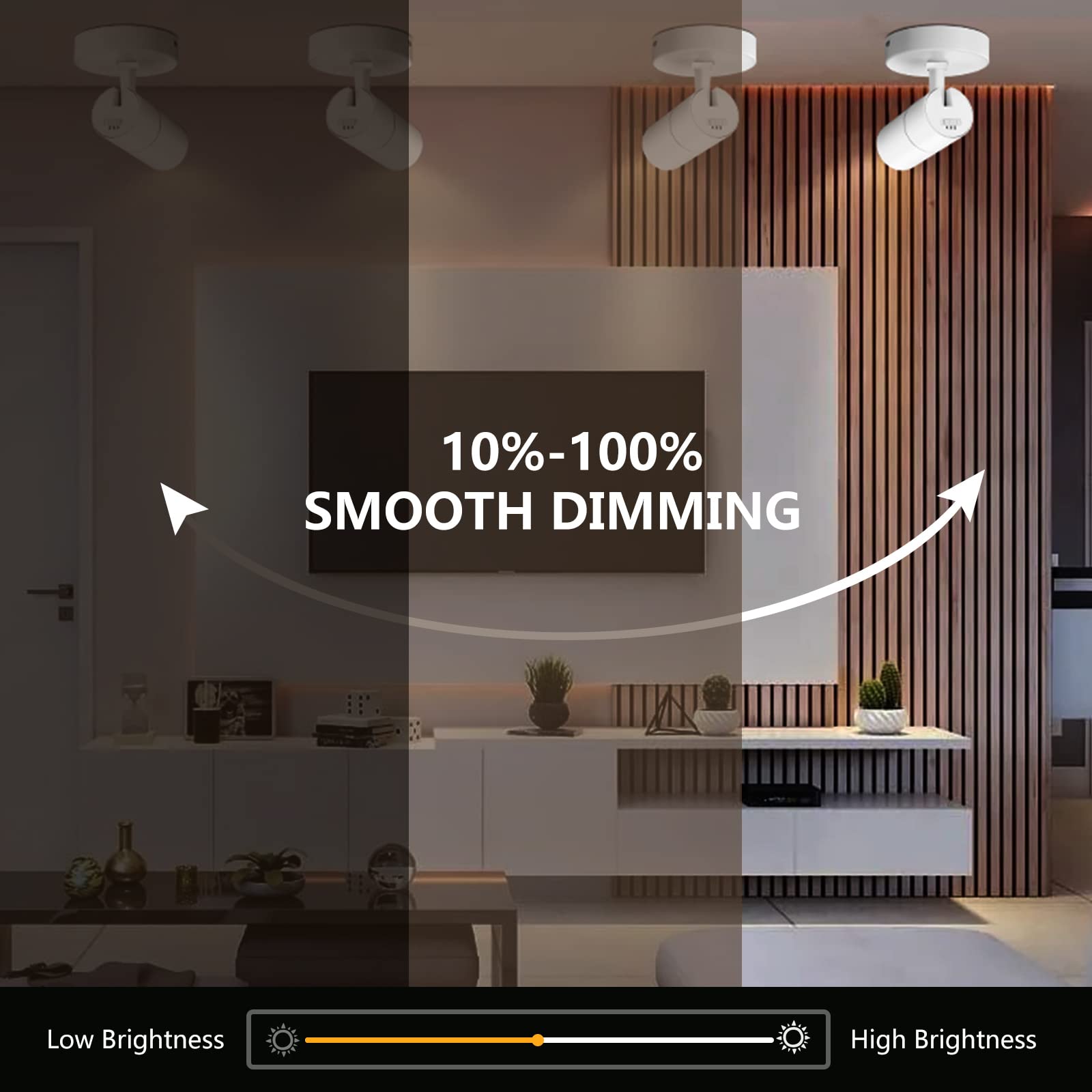 Vanoopee 3-Color Adjustable Led Ceiling Spotlight, Dimmable 10W, 1000Lm, White