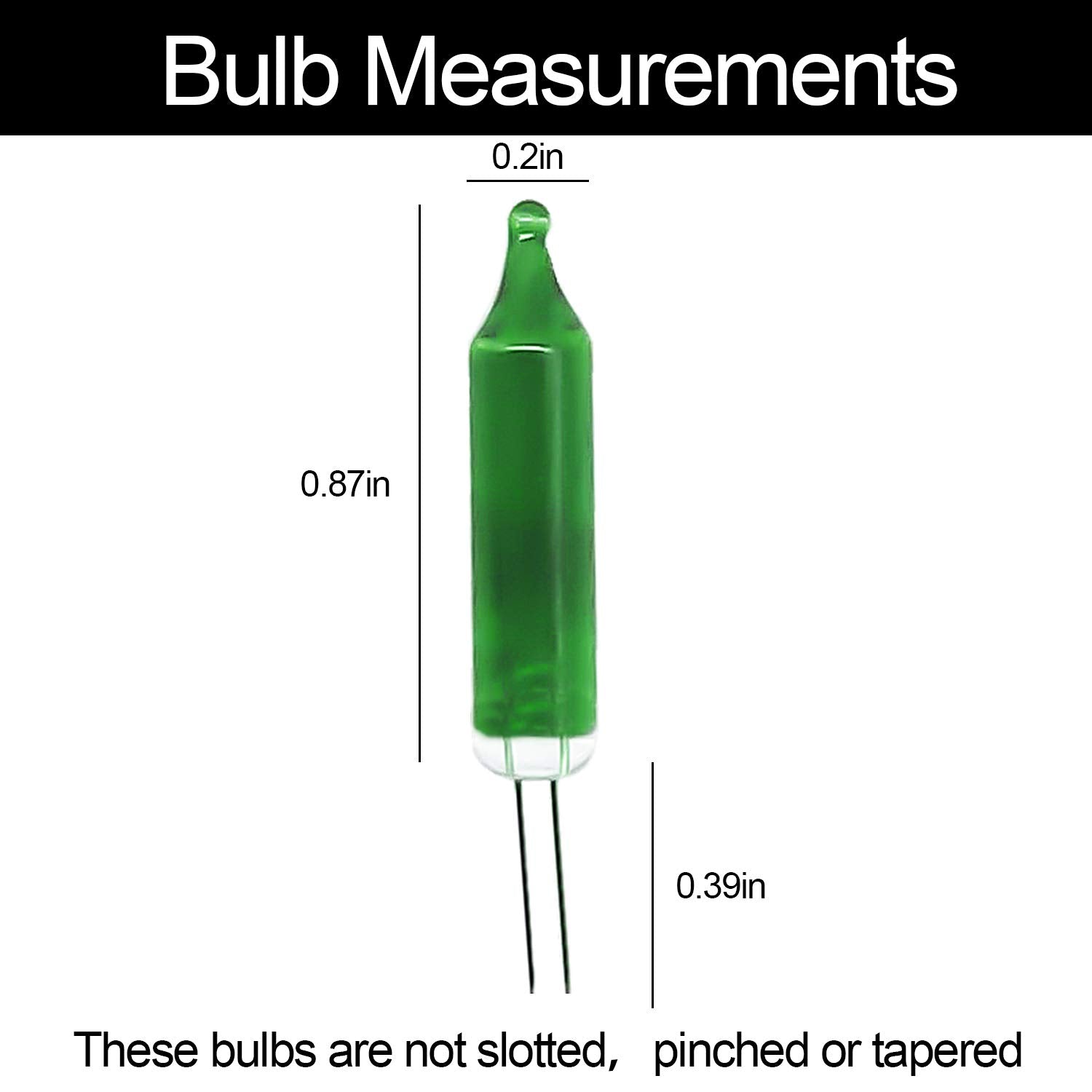 EBaokuup Mini Christmas Light Bulbs - 100 Pcs, 2.5V Replacement, Green, Decorative for Xmas Trees